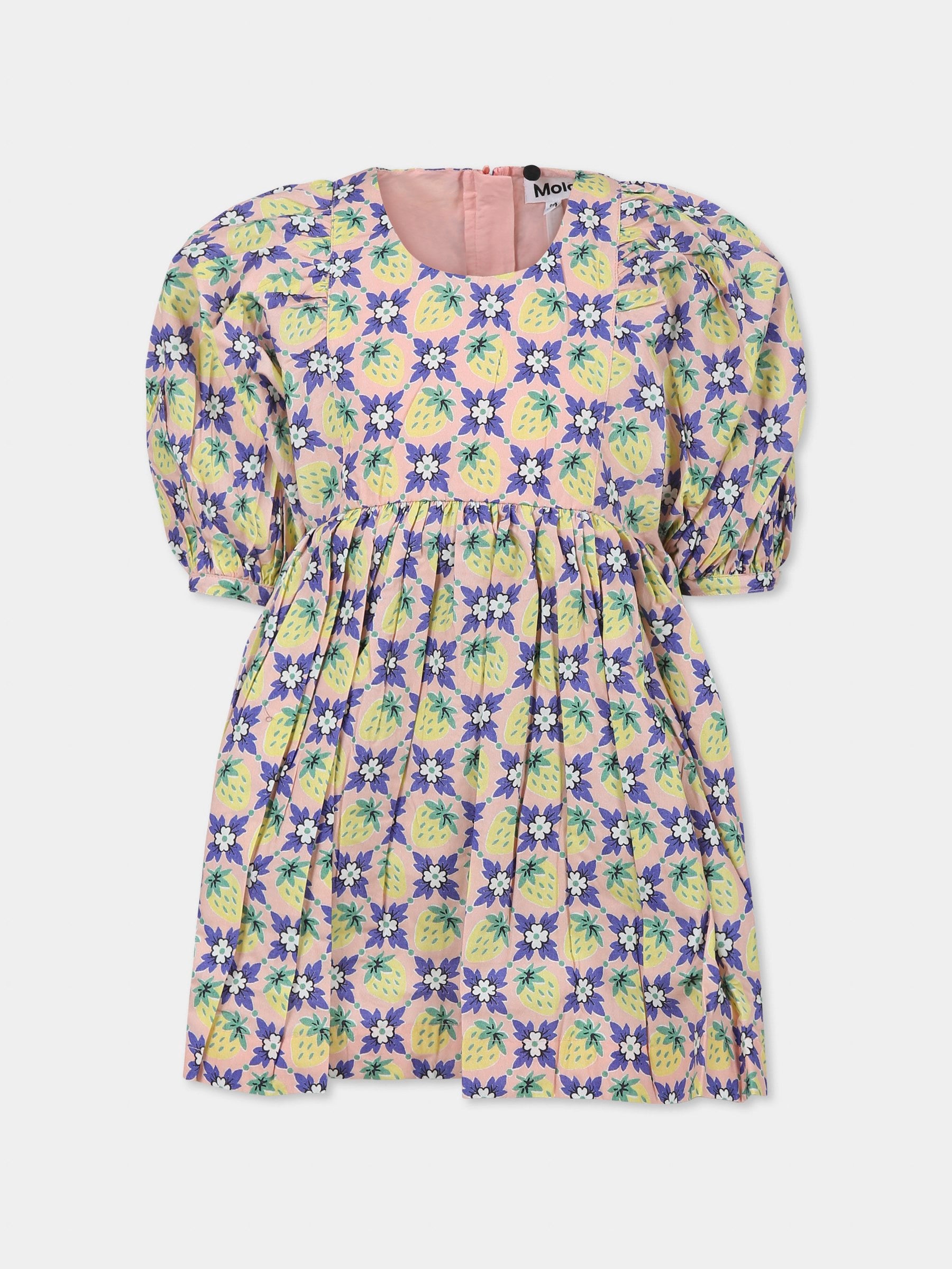 Vestito Caio multicolor per bambina con fragole e fiori,Molo,2S25E115 9267