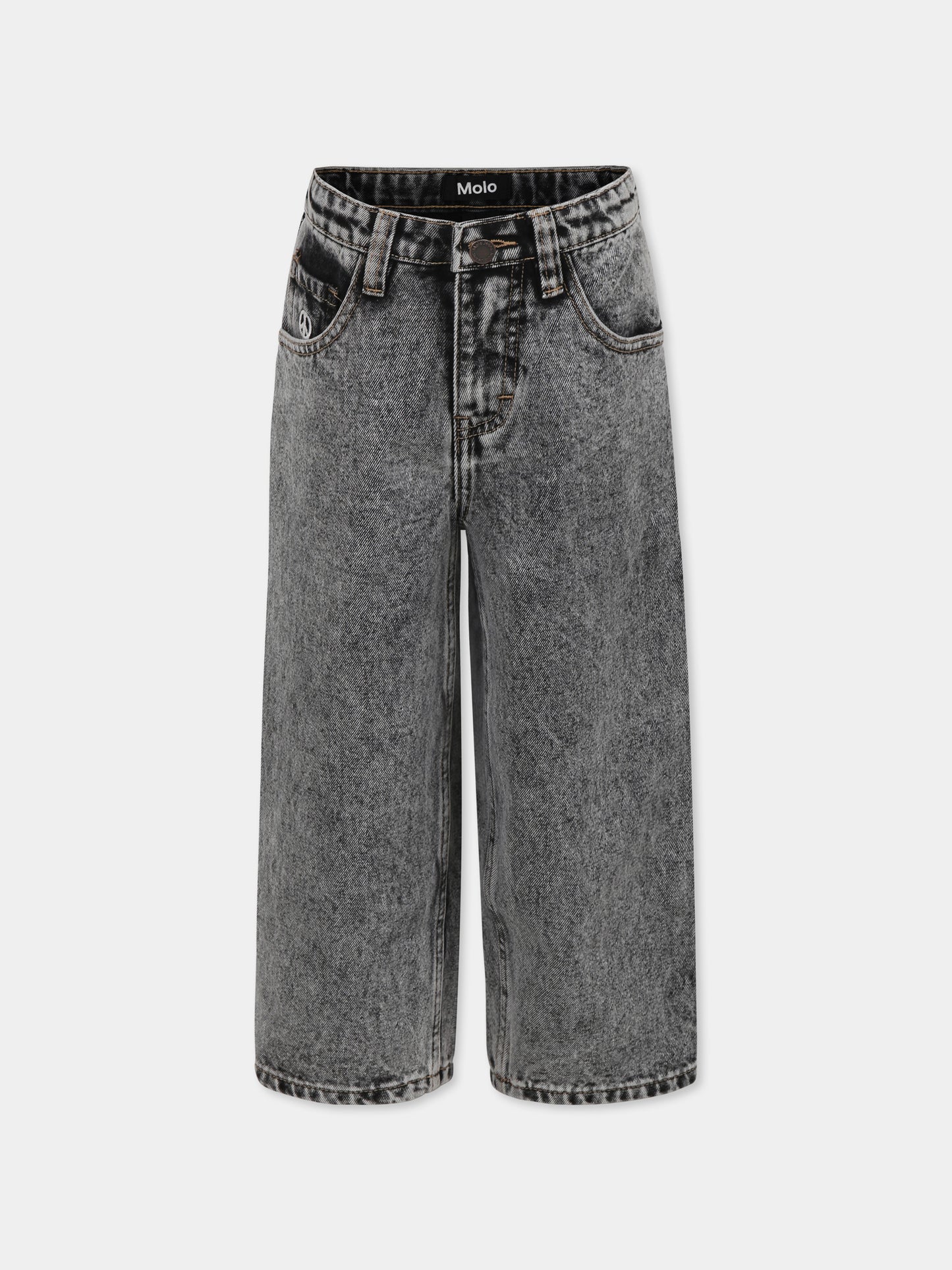Jeans Aska grigi per bambini con simbolo della pace,Molo,6S25I108 5482