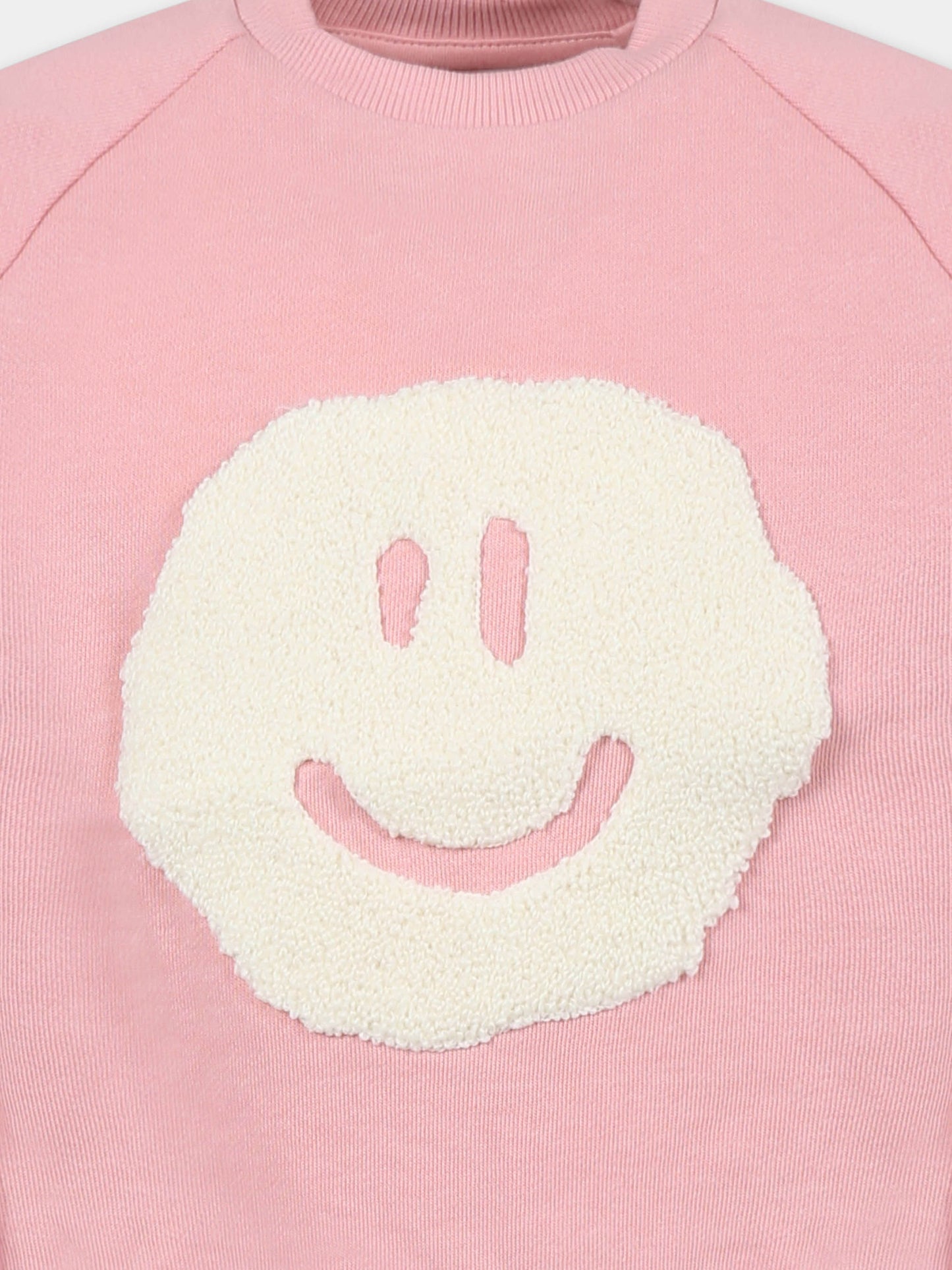 Pink sweatshirt for kids with smiley