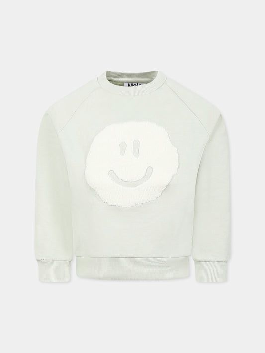 Green sweatshirt for kids with smiley