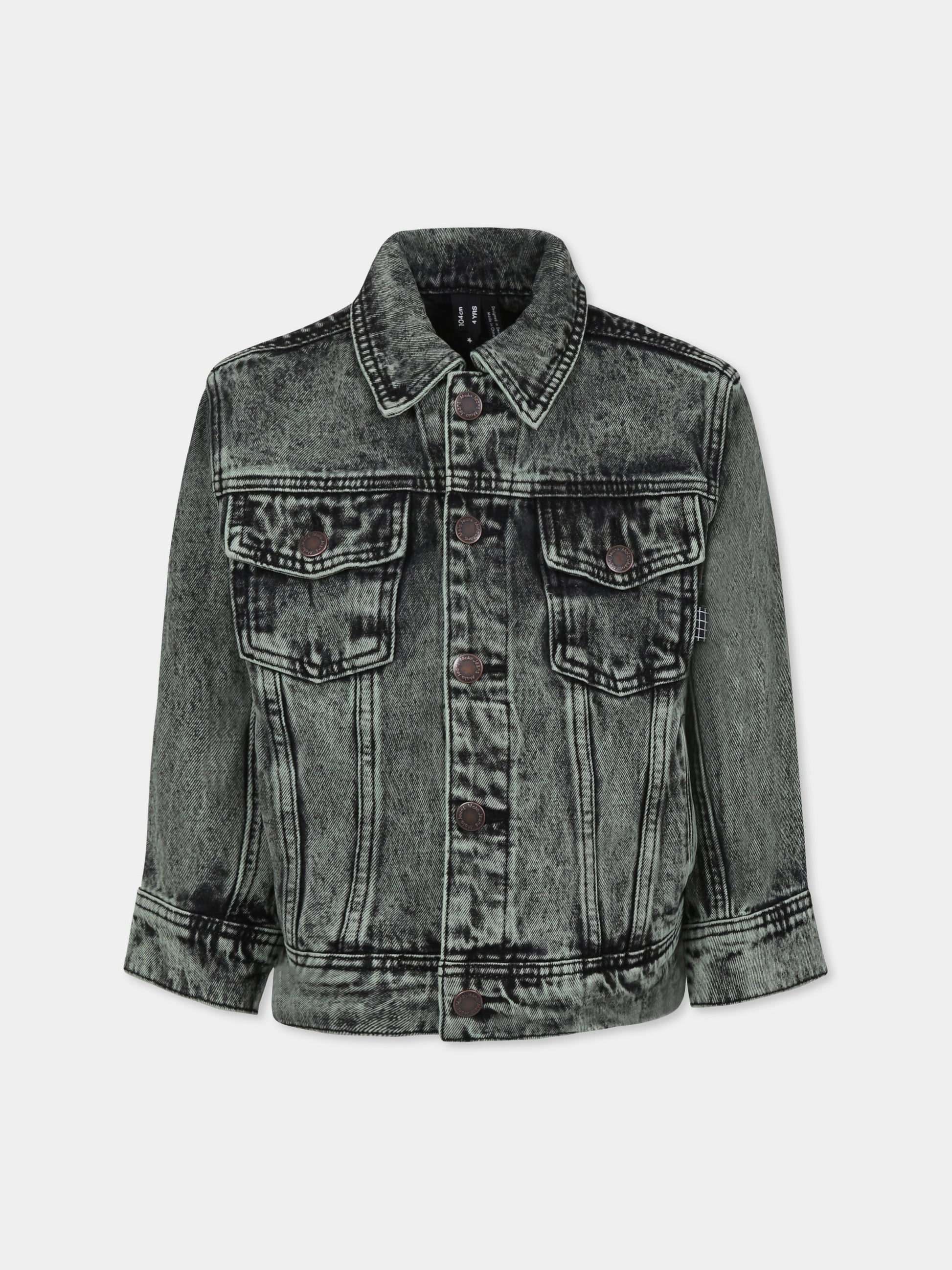 Giubbotto di jeans Honore verde per bambini,Molo,5S25M301 5478