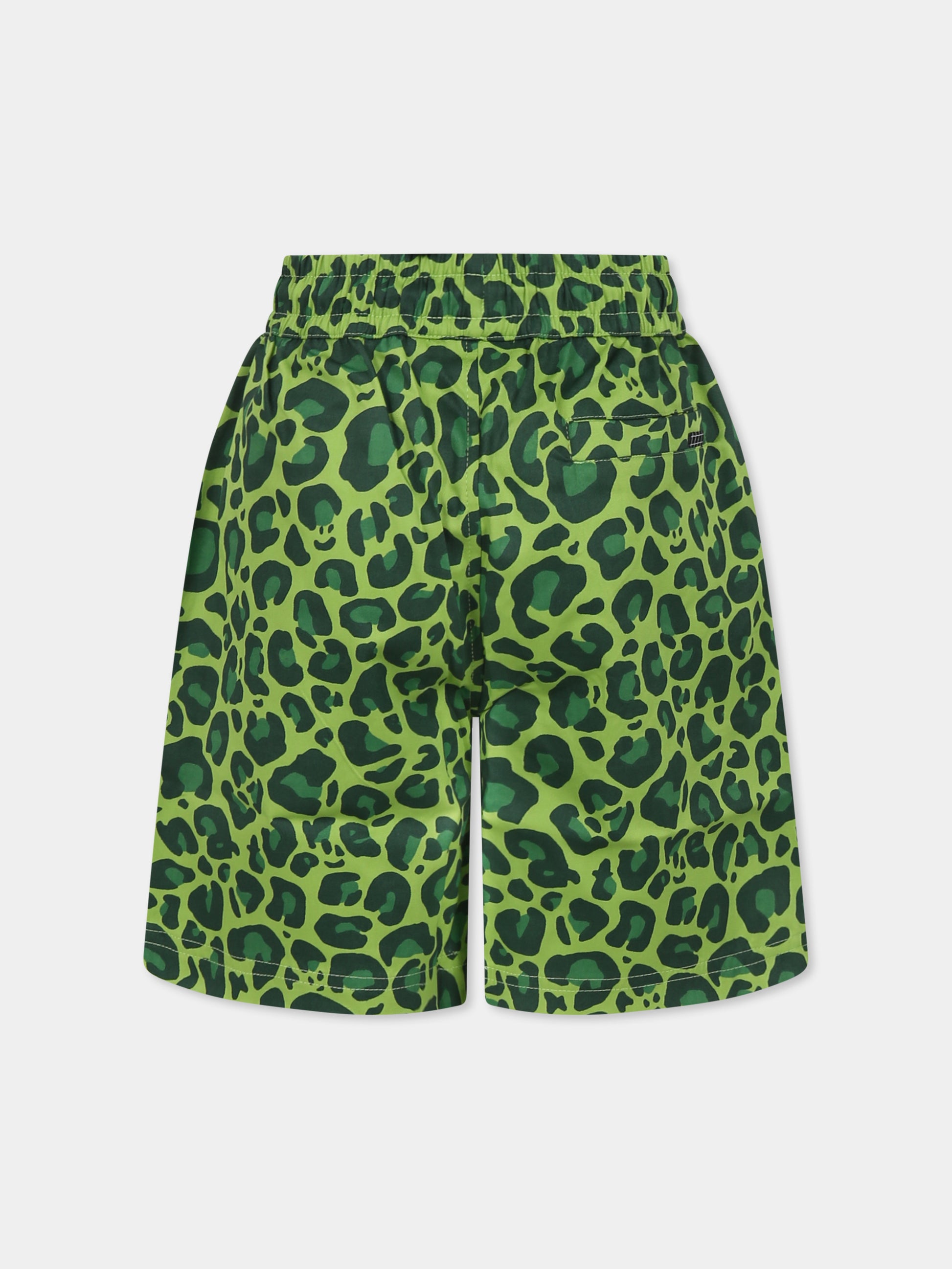 Shorts Avart verdi per bambino con stampa maculata,Molo,1S25H106 9281