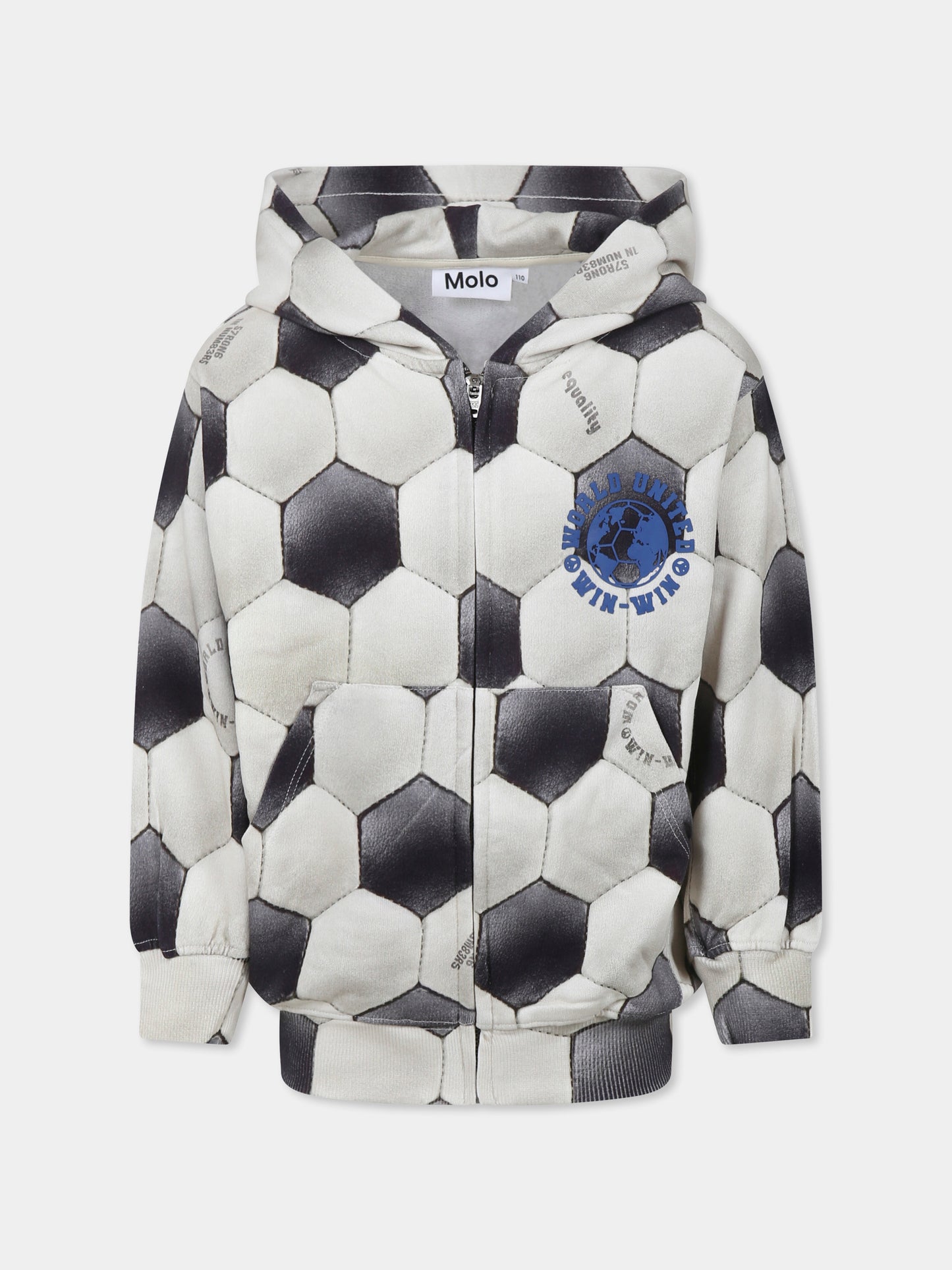 Felpa Mazz beige per bambino con stampa pallone,Molo,1S25J303 9287