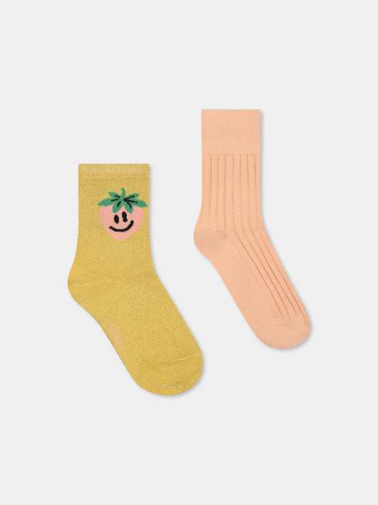 Set calze multicolor per bambina con fragola,Molo,7S25G104 2234