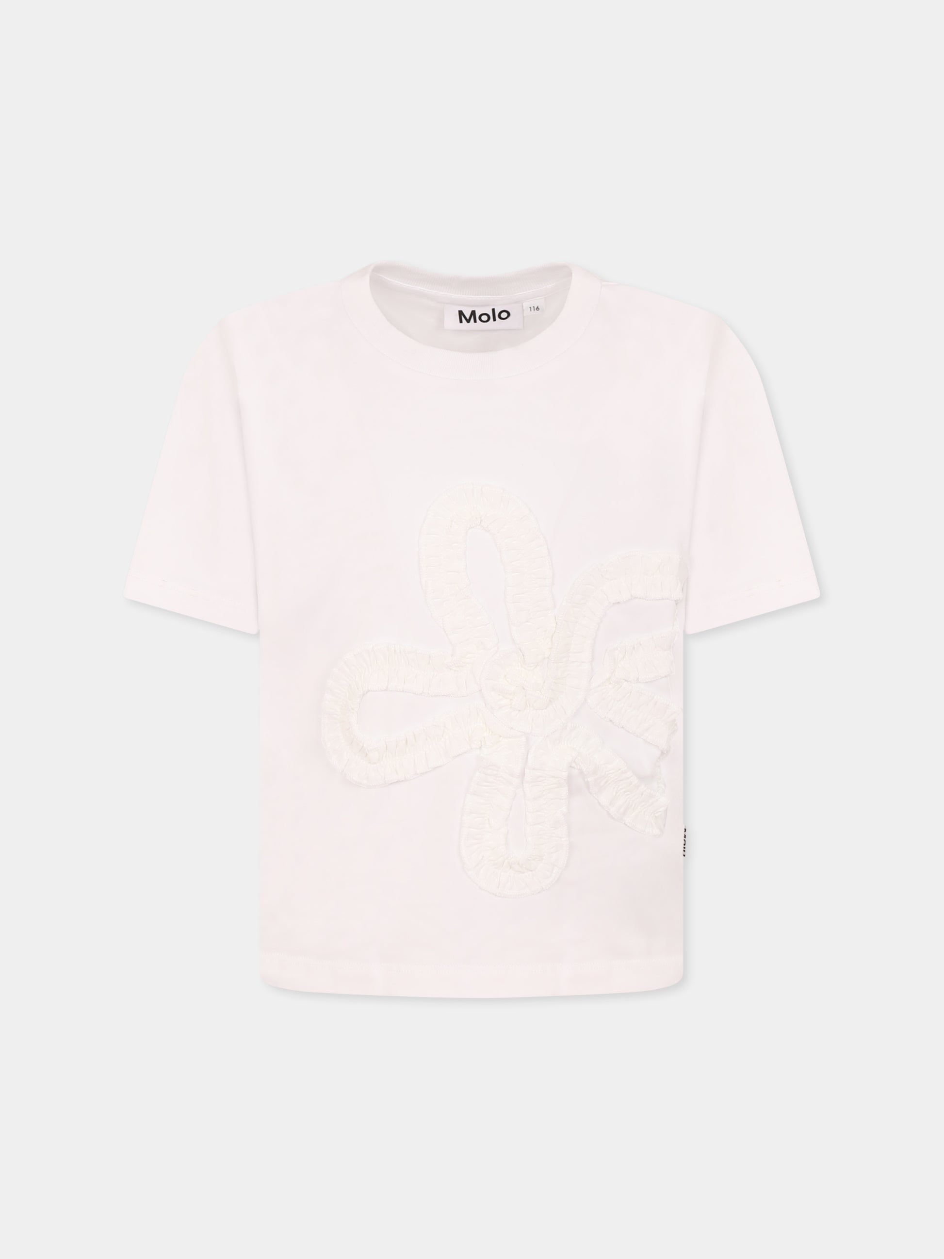 T-shirt Reinette bianca con fiore,Molo,2S25A208 5474