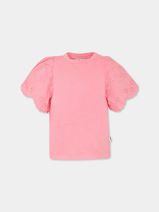 T-shirt Ritza rosa per bambina con fiori,Molo,2S25A218 5476