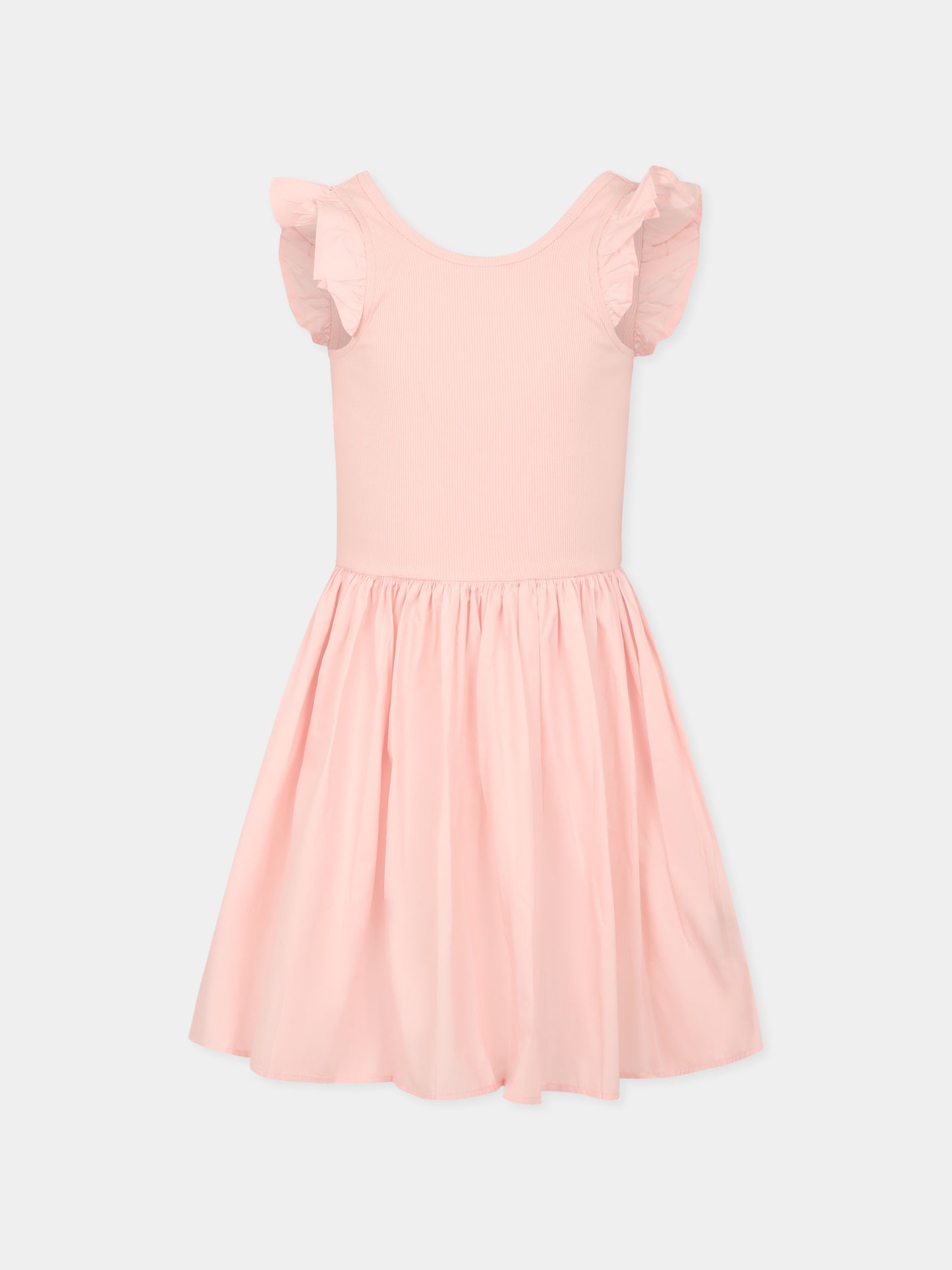 Vestito rosa per bambina con rouches,Molo,2S25E108 5463