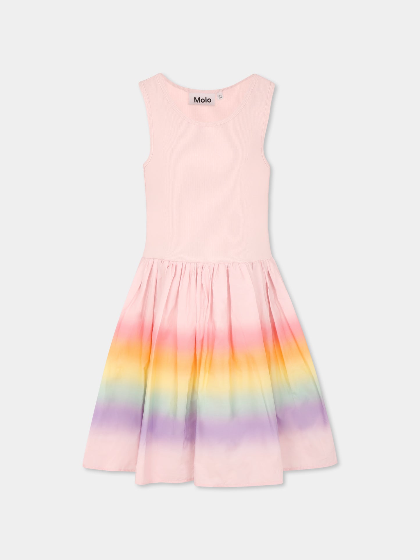 Vestito Cassandra rosa per bambina con arcobaleno,Molo,2S25E125 3919