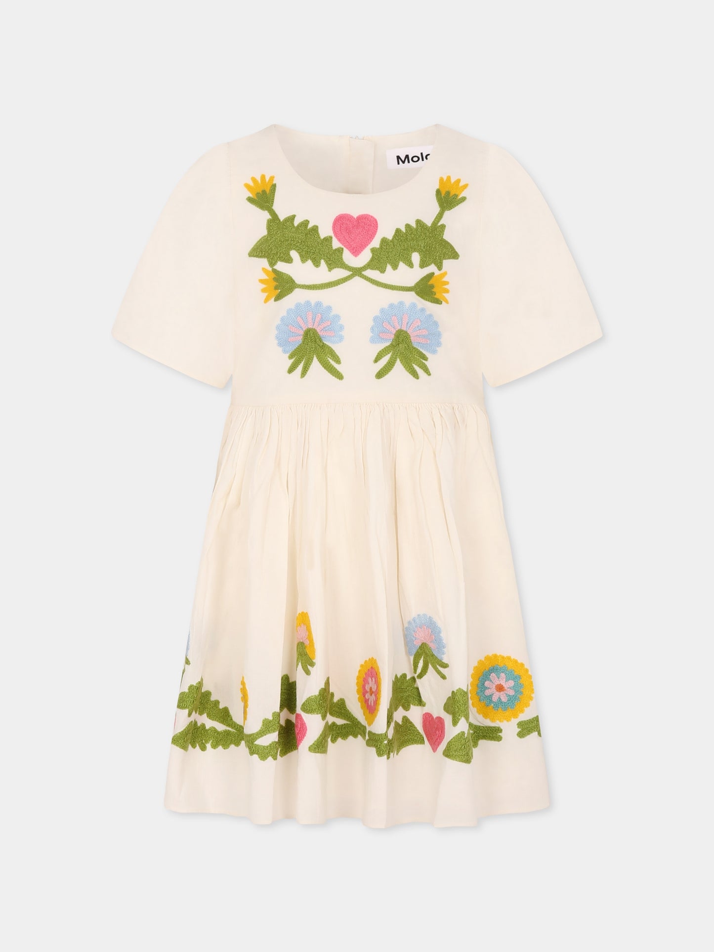 Vestito Carlin avorio per bambina con fiori,Molo,2S25E150 3995