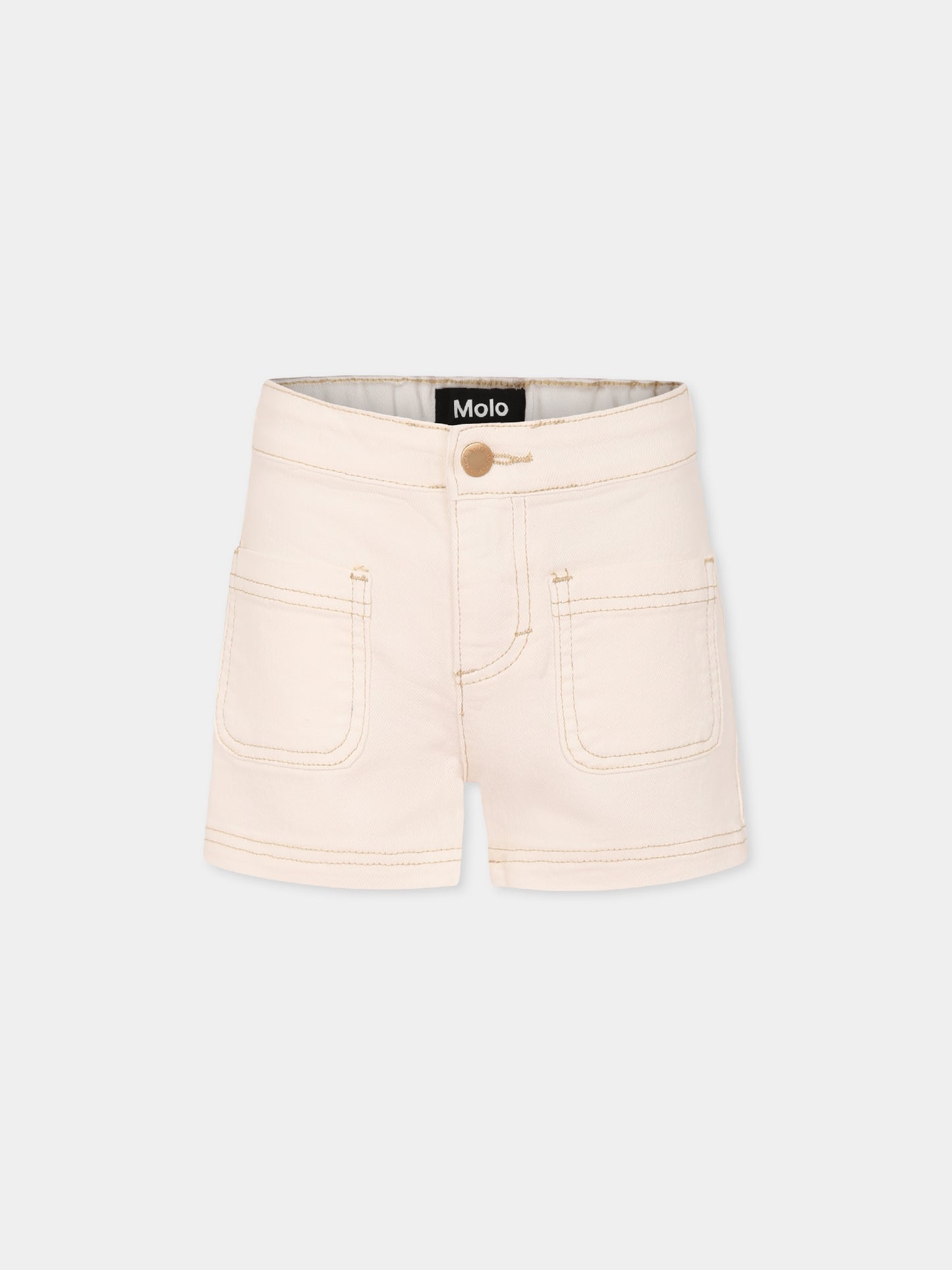 Shorts avorio per bambina con logo,Molo,2S25H104 5474