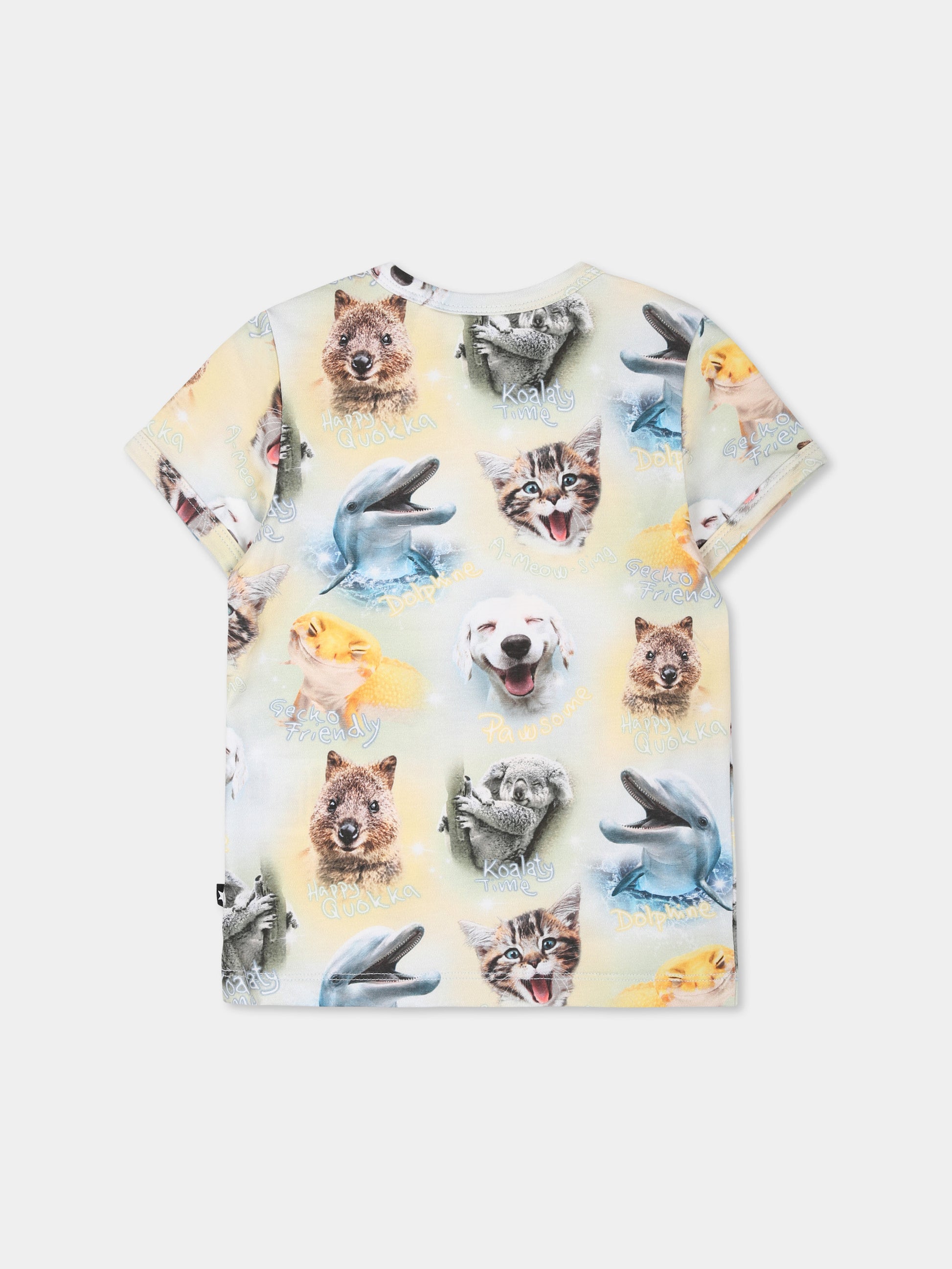 T-shirt multicolor per neonati con animali,Molo,6S25A203 9293