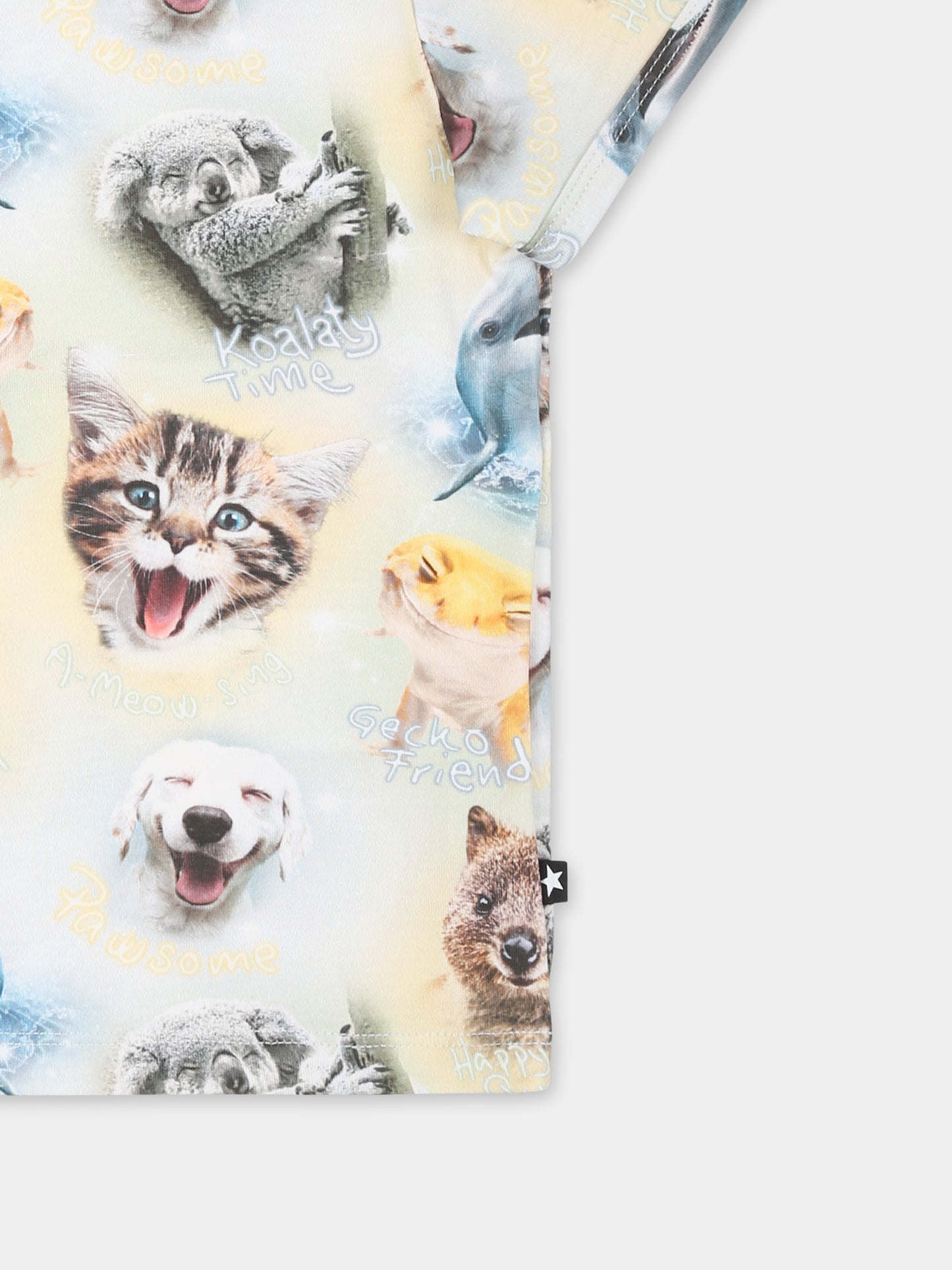 T-shirt multicolor per neonati con animali,Molo,6S25A203 9293