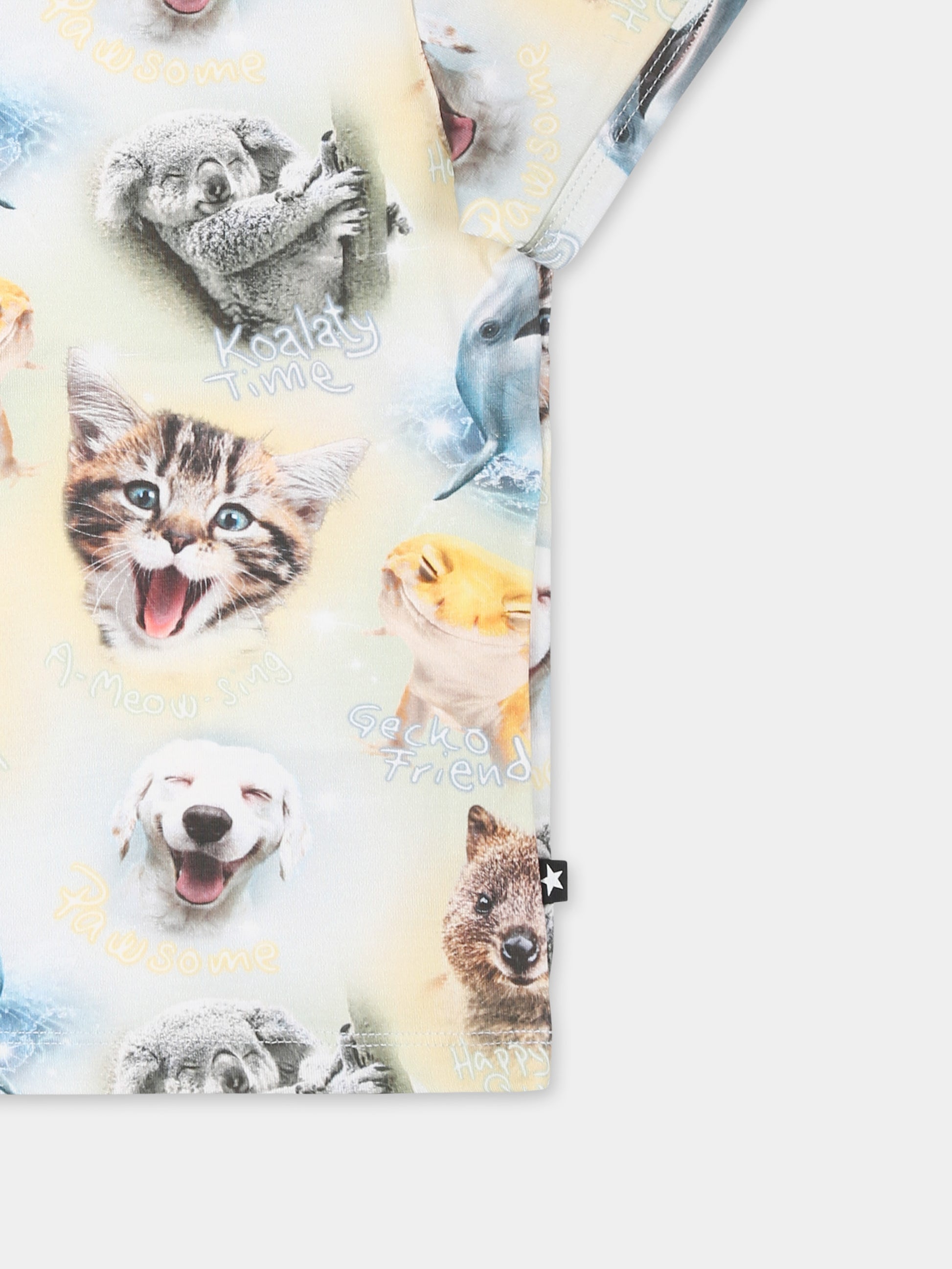 T-shirt multicolor per neonati con animali,Molo,6S25A203 9293