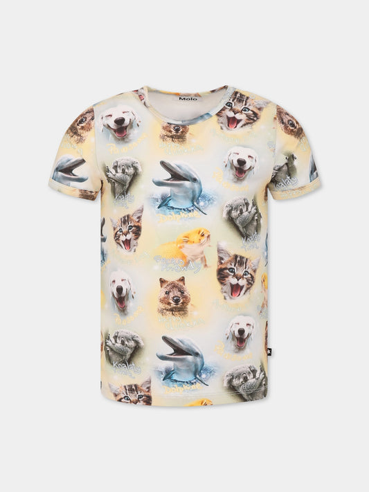 T-shirt multicolor per bambini con animali,Molo,6S25A203 9293