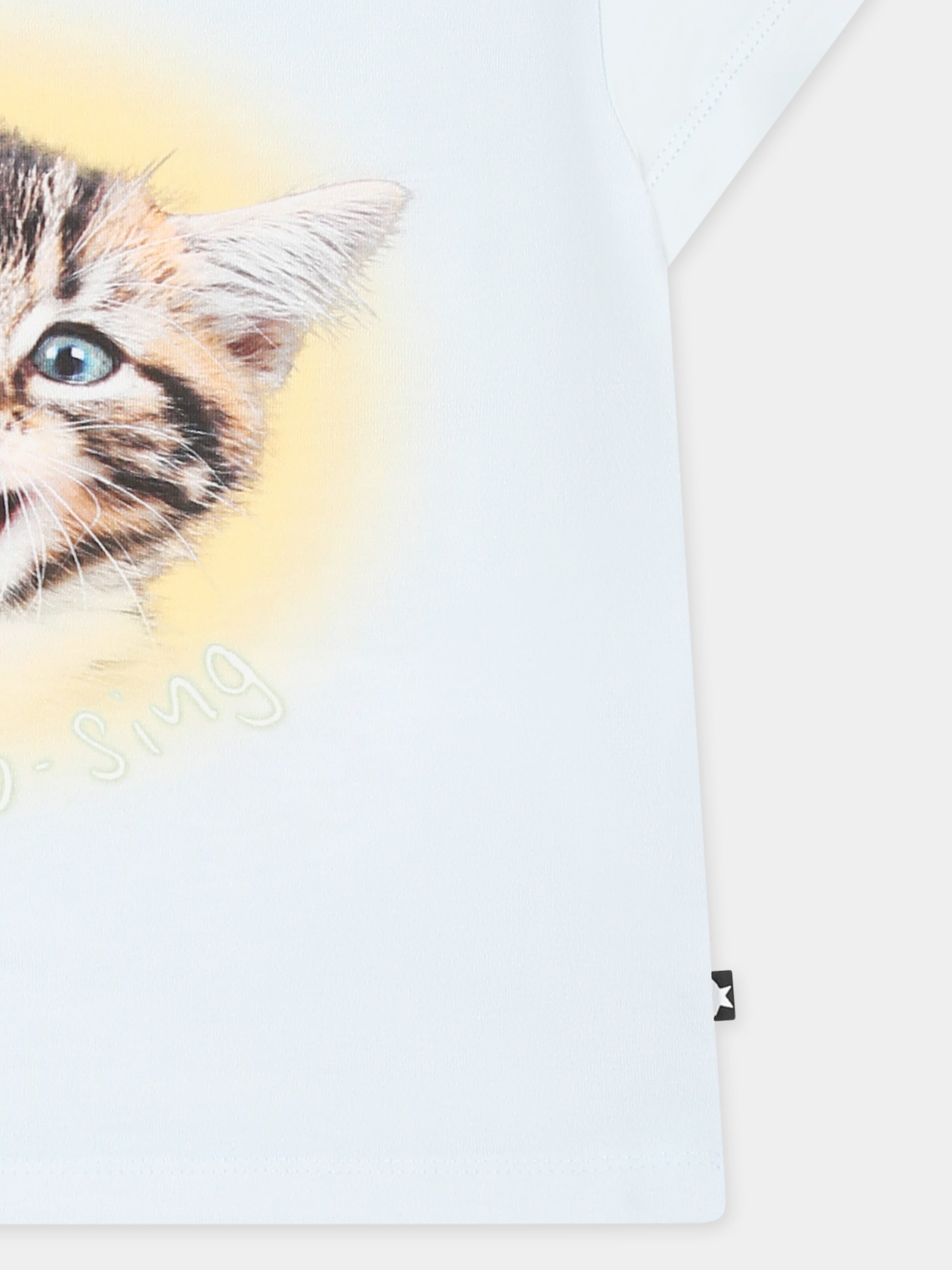 T-shirt Enzo celeste per neonati con gatto,Molo,6S25A204 3914