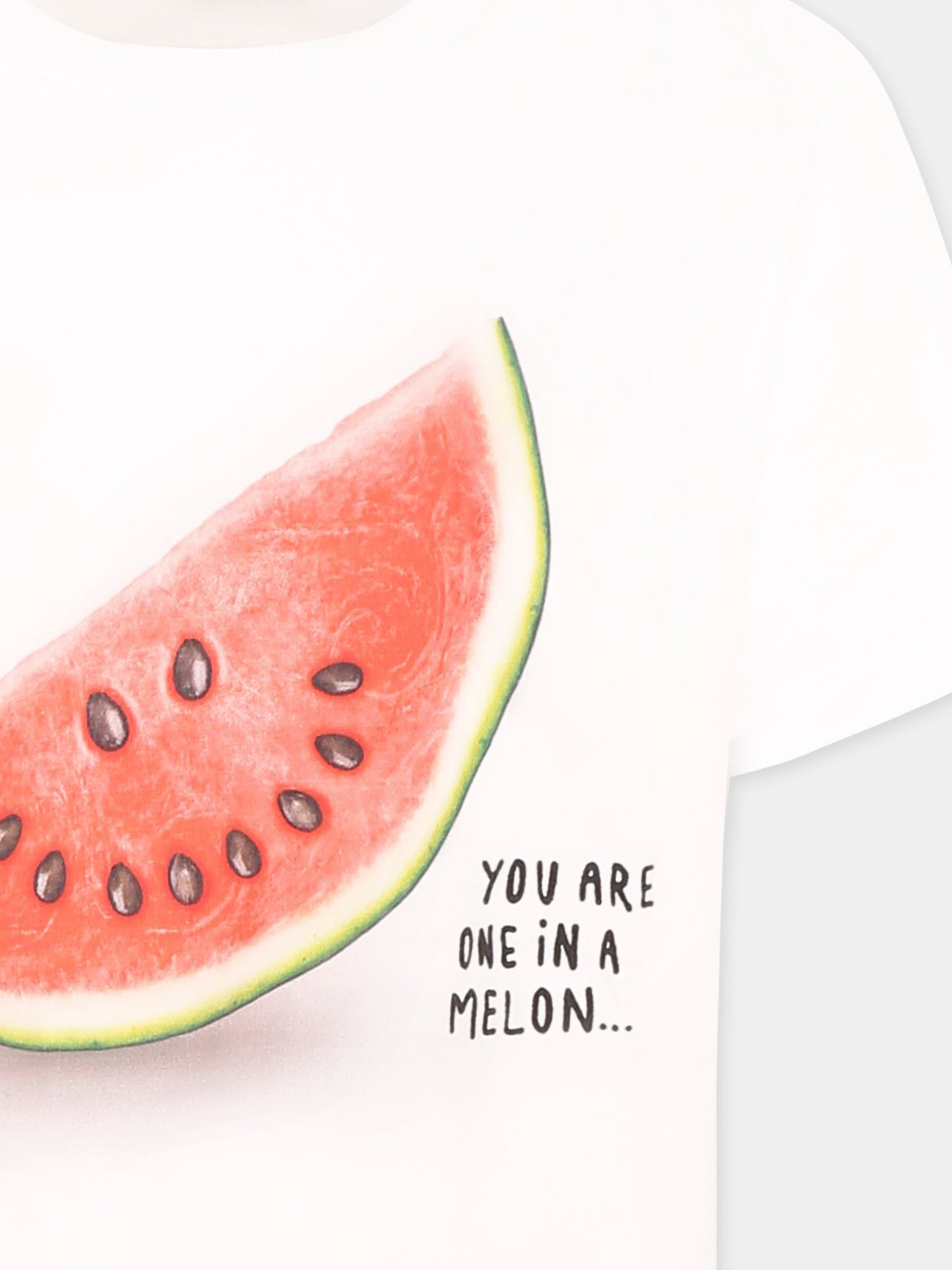 T-shirt bianca per bambini con melone,Molo,6S25A213 3937