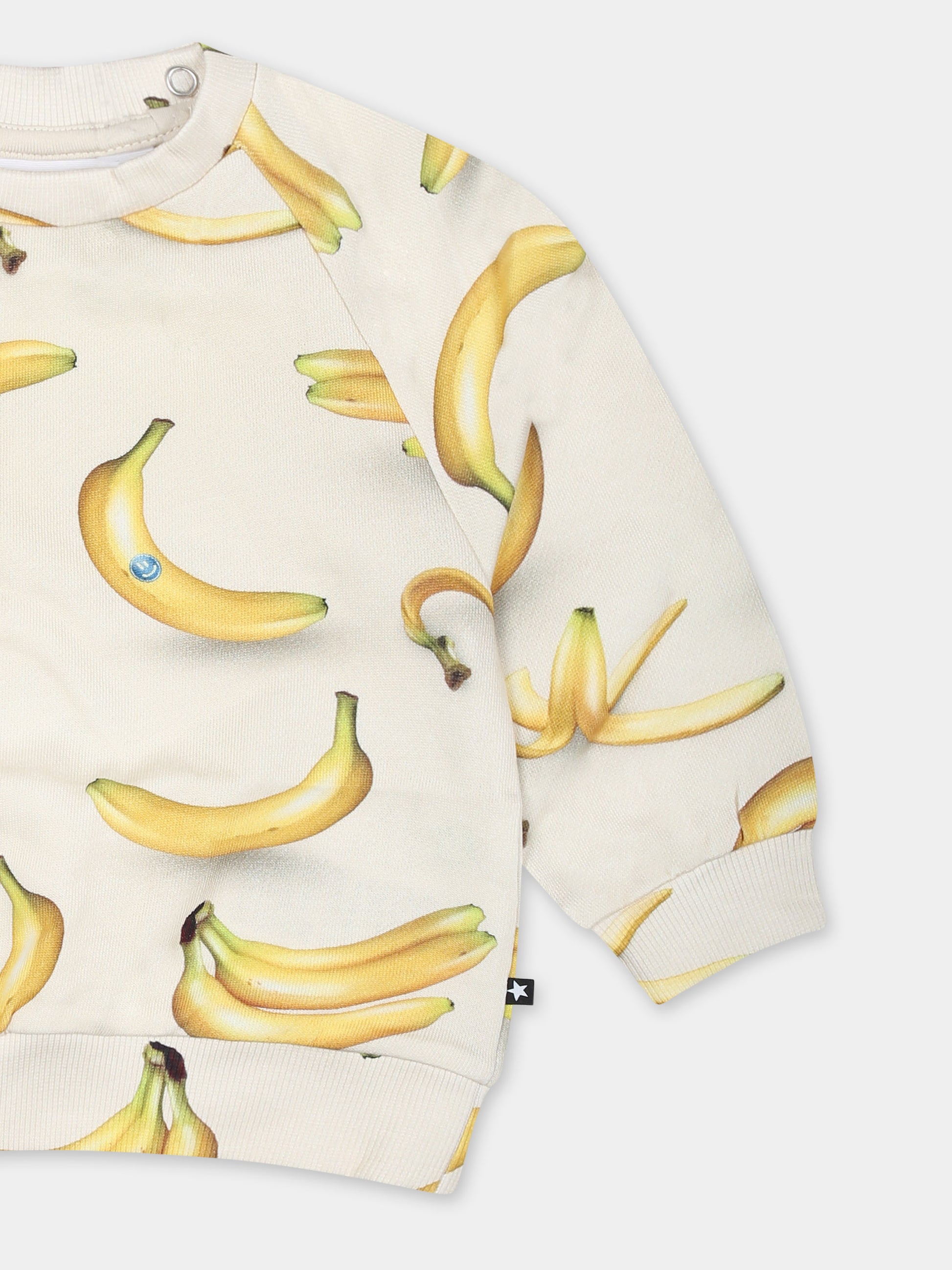 Felpa Disc avorio per neonati con banana all over,Molo,6S25J203 9304