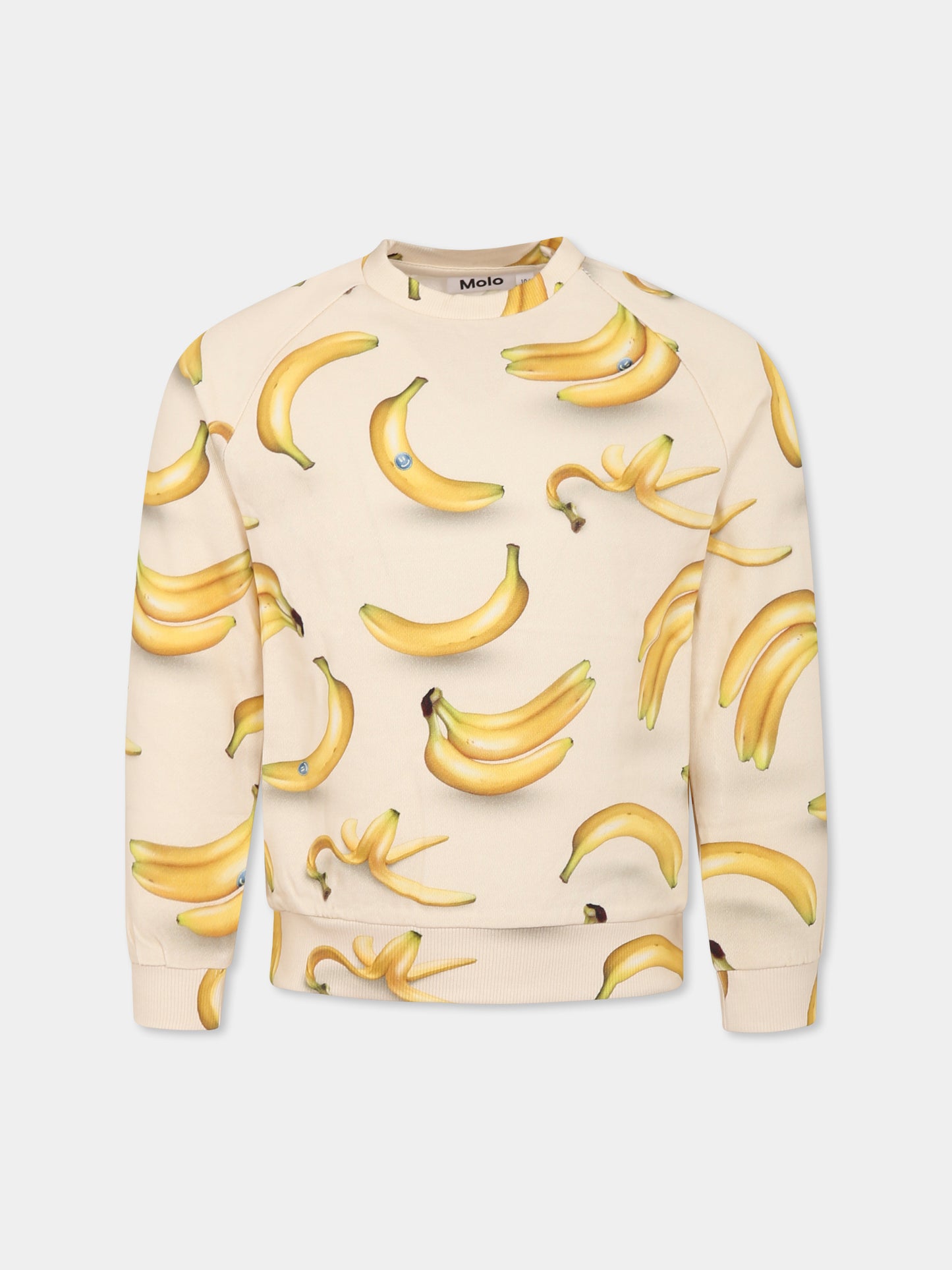 Felpa Disc avorio per bambini con banana all over,Molo,6S25J203 9304