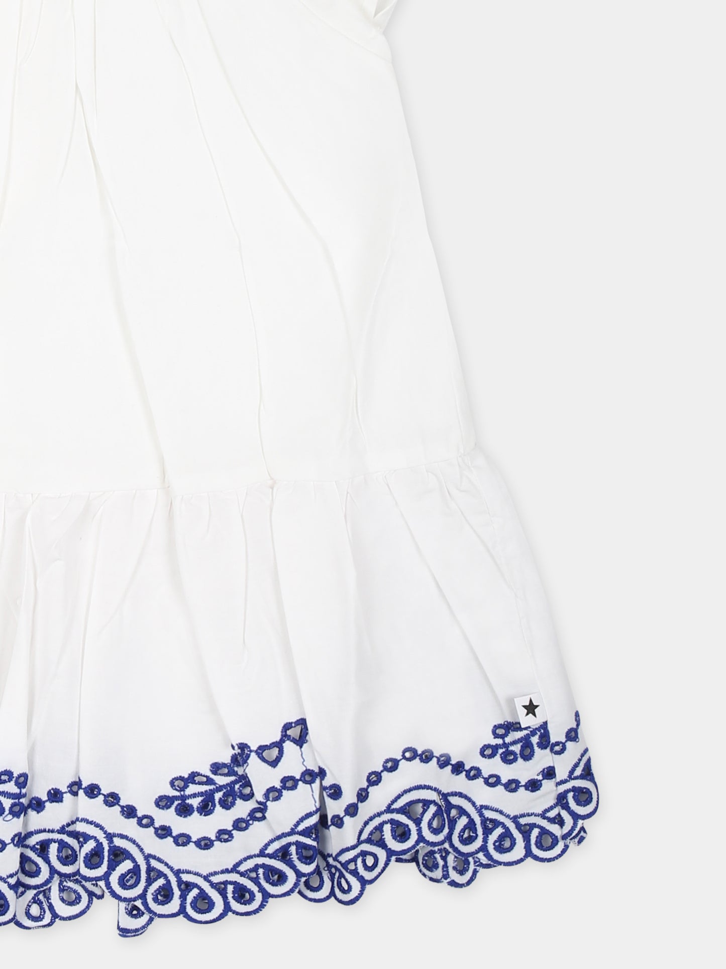 Vestito Cammas bianco per neonata con ricami,Molo,4S25E108 5474