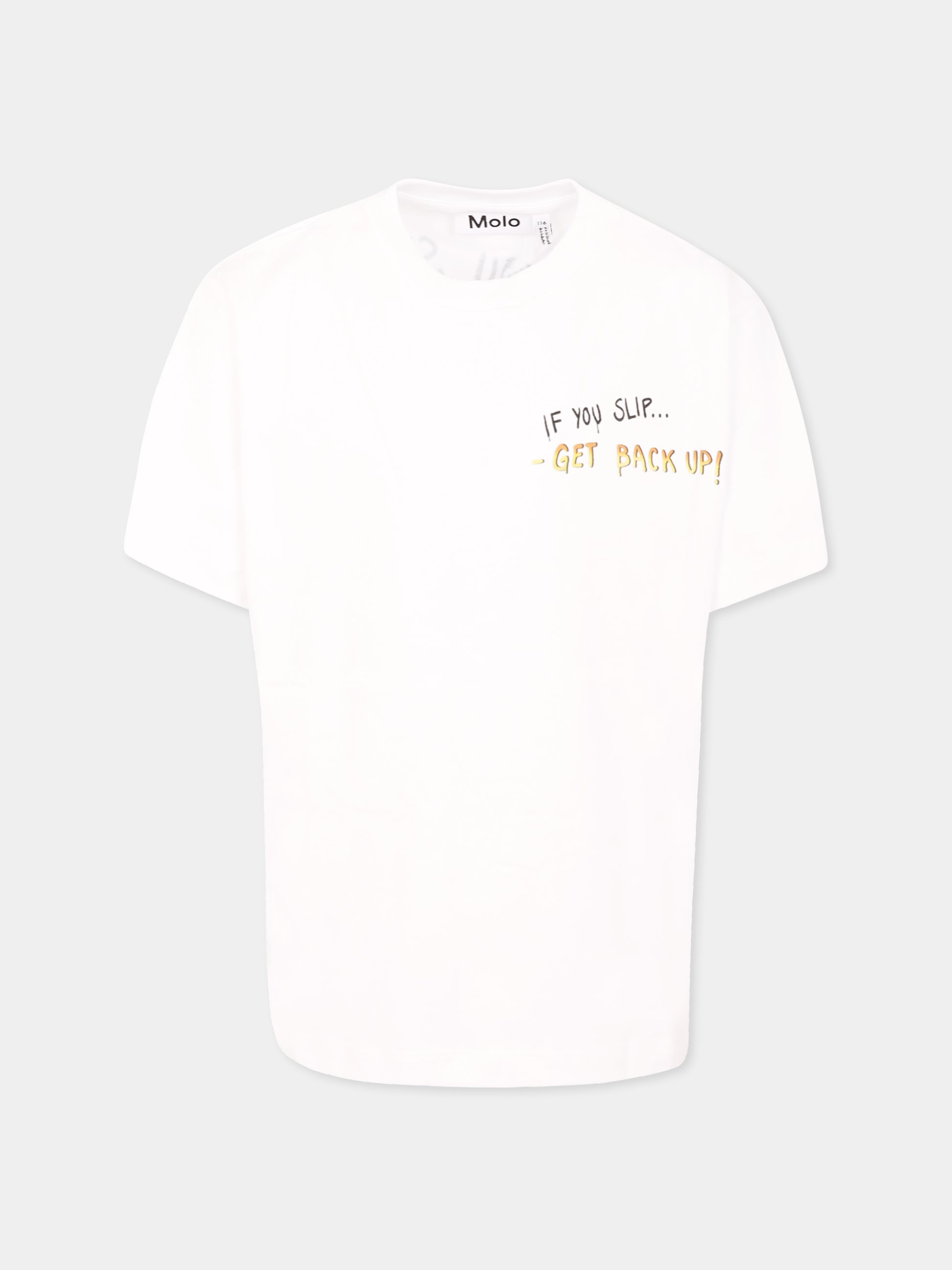 T-shirt bianca per bambino con scritta nera e banana,Molo,1S25A214 3936