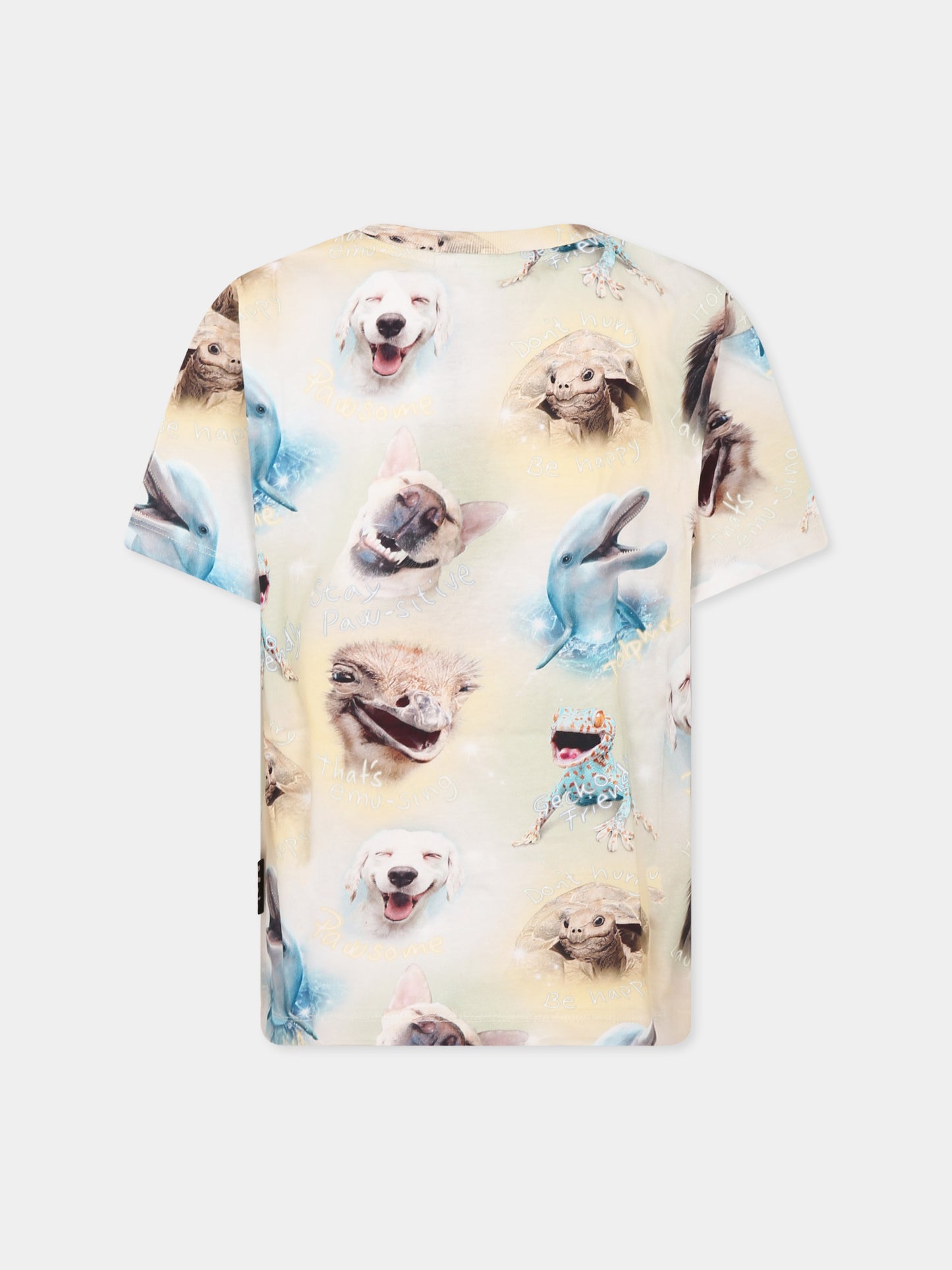 T-shirt multicolor per bambino con animali e frasi,Molo,1S25A215 9294