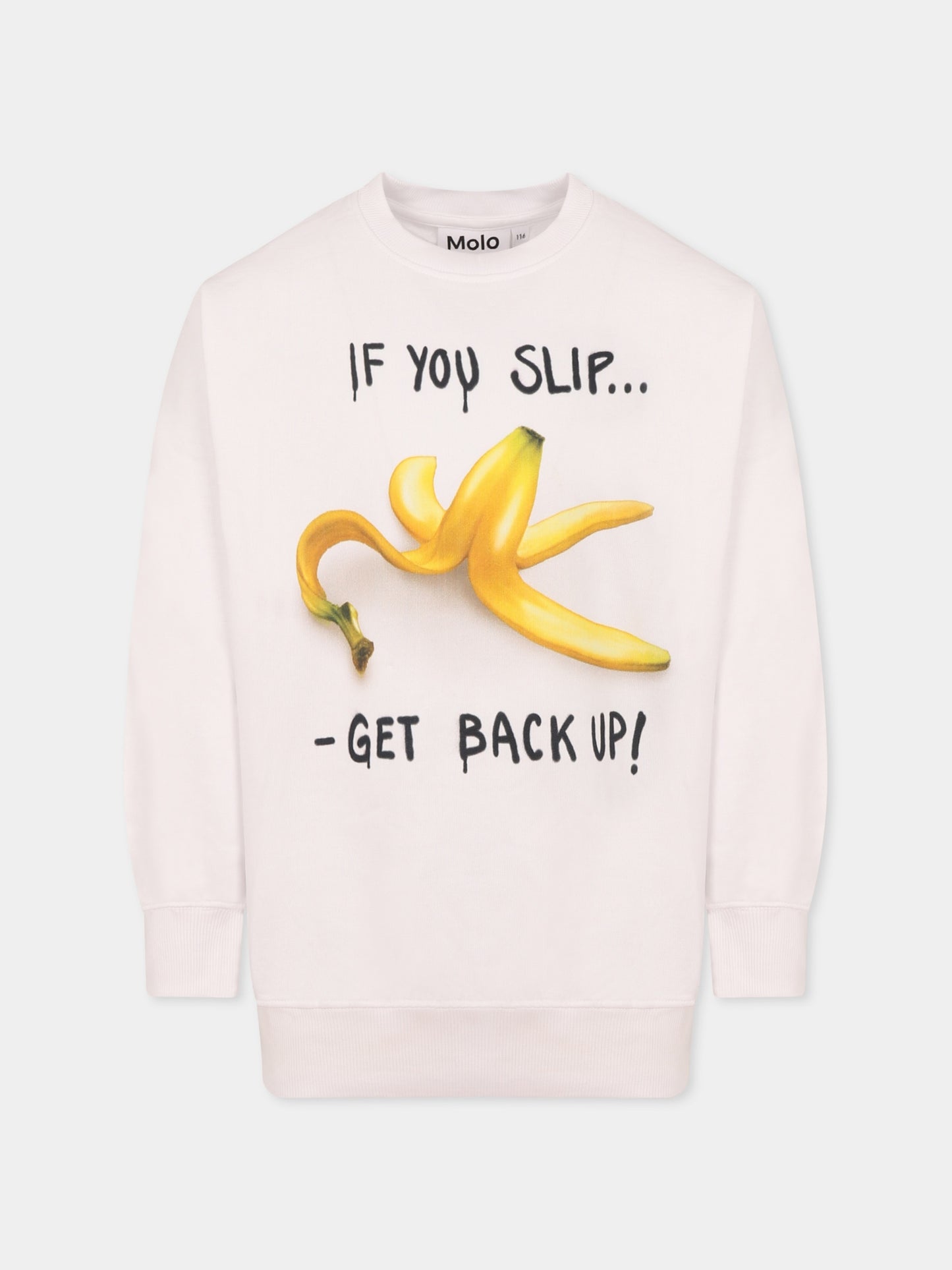 Felpa Monti bianca per bambino con banana,Molo,1S25J208 3936