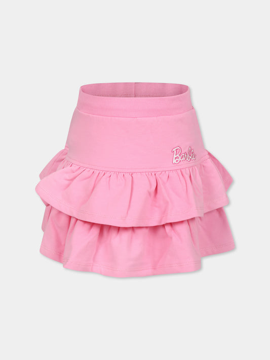 Gonna rosa per bambina con scritta Barbie,Monnalisa,19D720 4017 0093