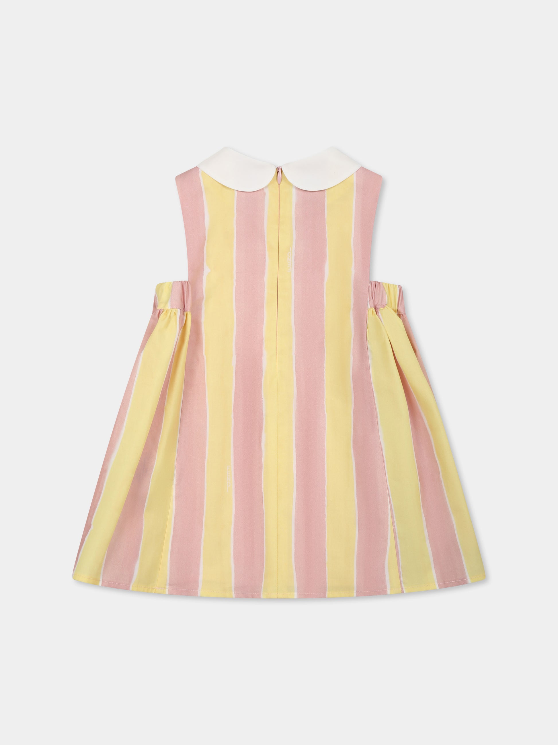 Vestito multicolor per neonata con logo e stampa pequin,Fendi Kids,BFB542 AS67 F1R0X