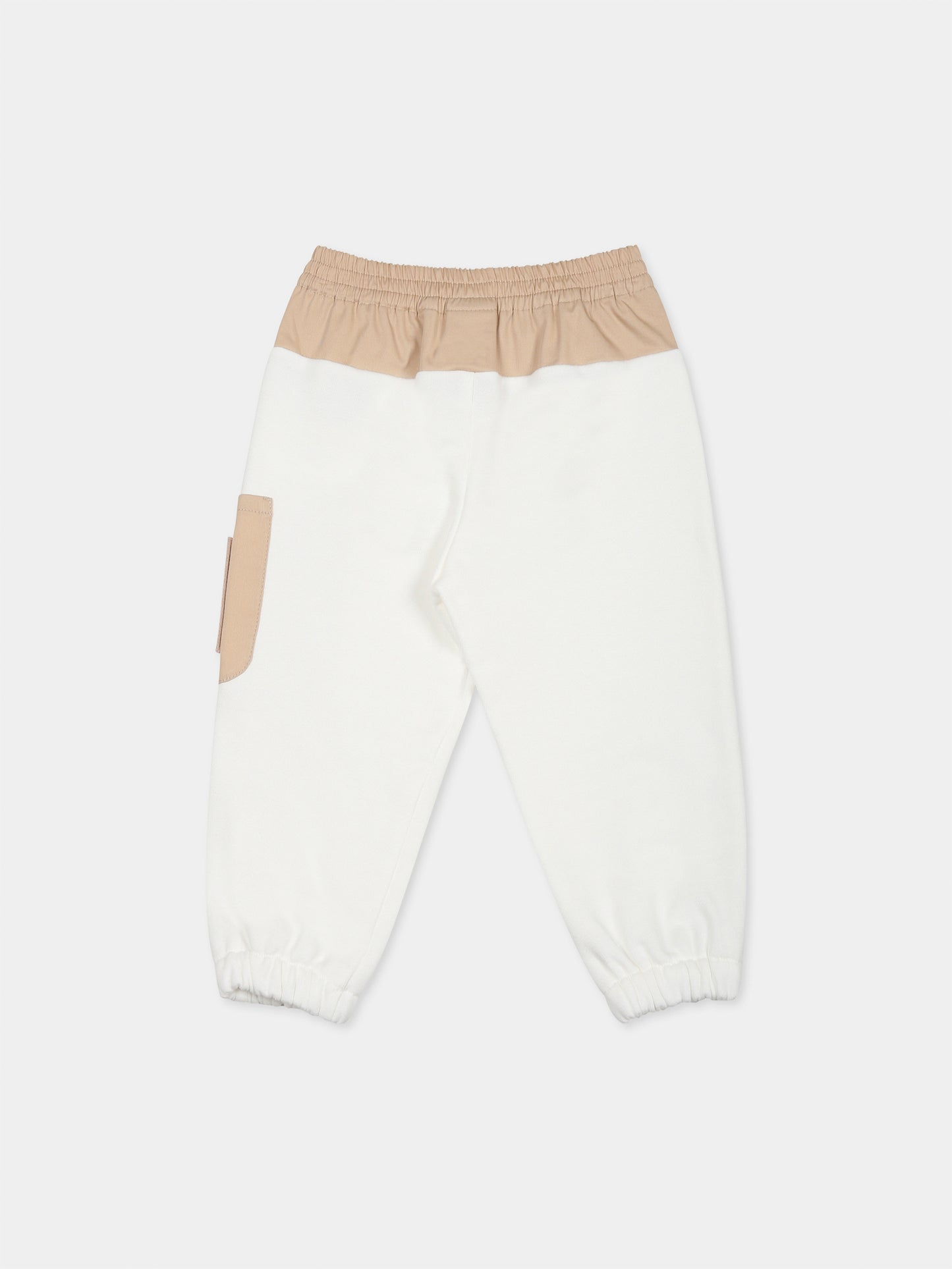 White trousers for baby boy with FF