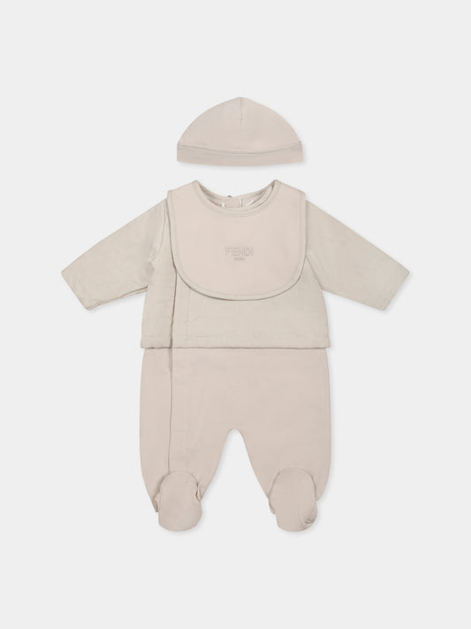 Beige babygrow set for babykids with FF
