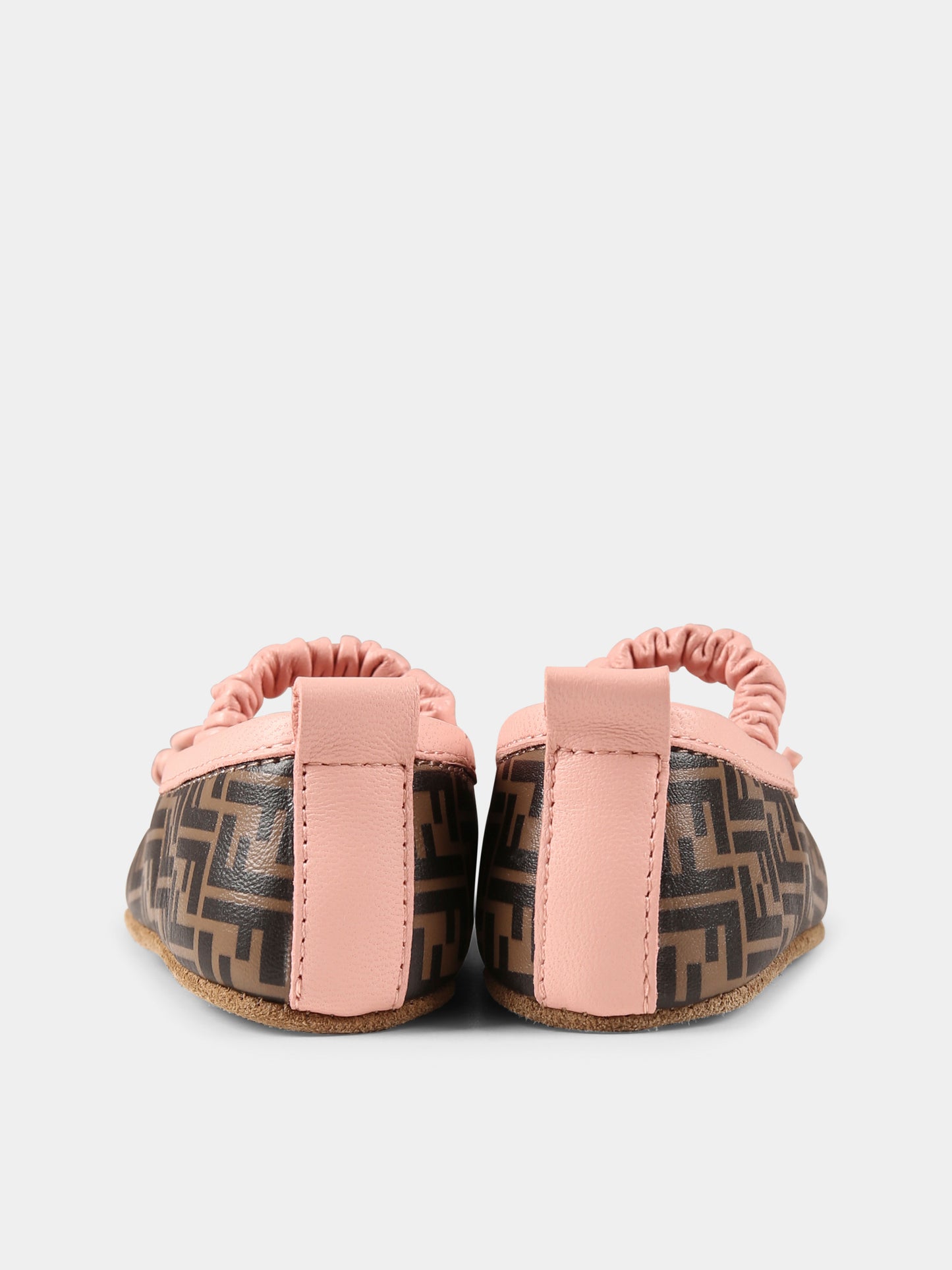 Ballerine marroni per neonata con FF,Fendi Kids,BFR108 AOTG F1GCJ