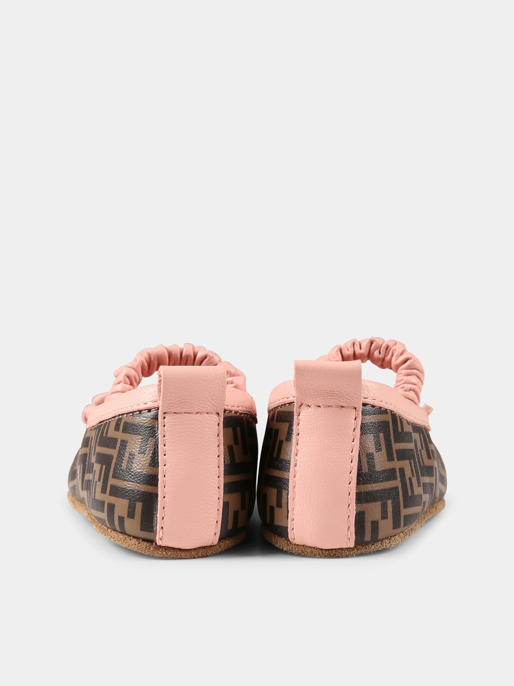 Ballerine marroni per neonata con FF,Fendi Kids,BFR108 AOTG F1GCJ