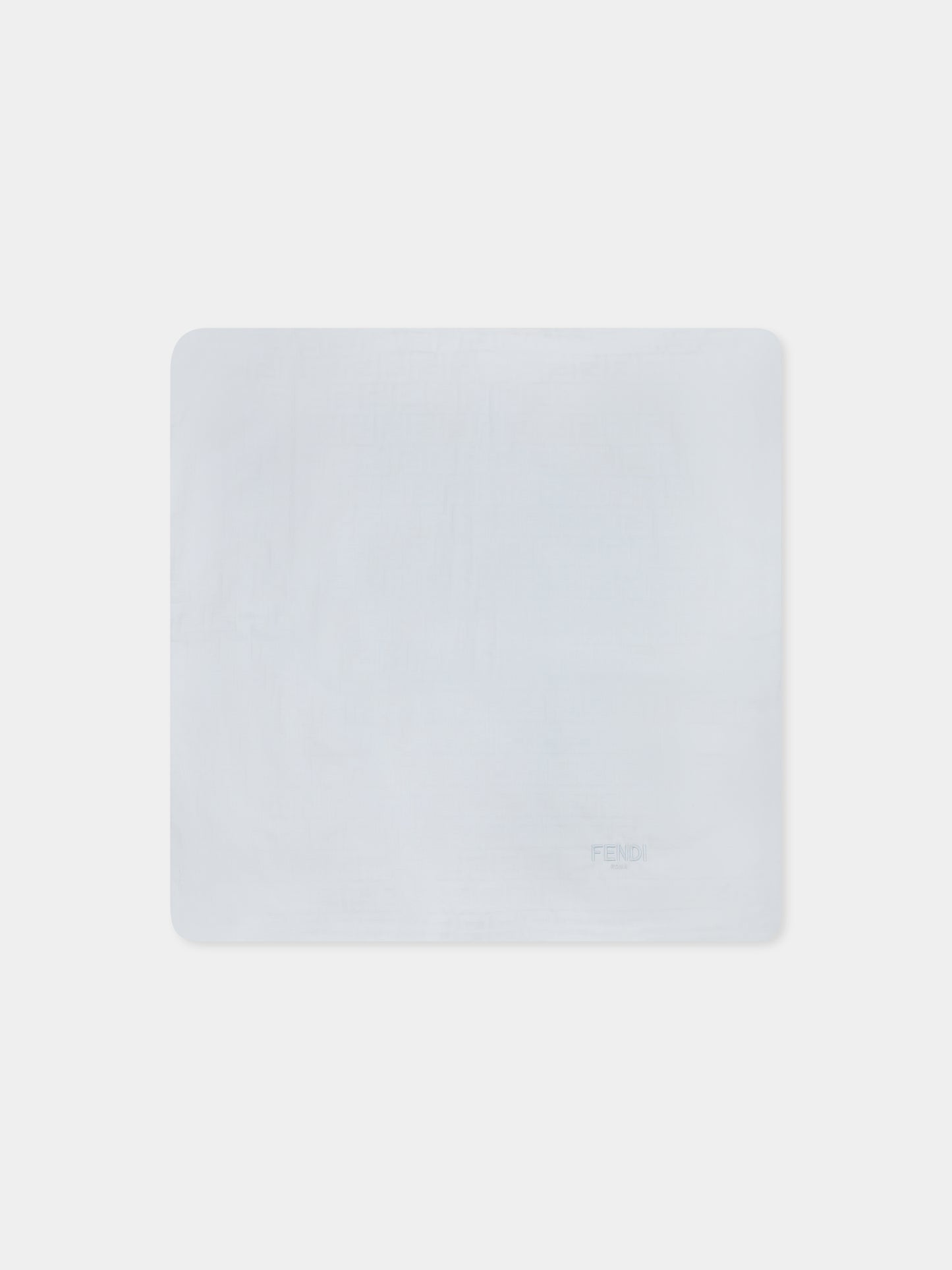 Light blue blanket for baby boy with FF