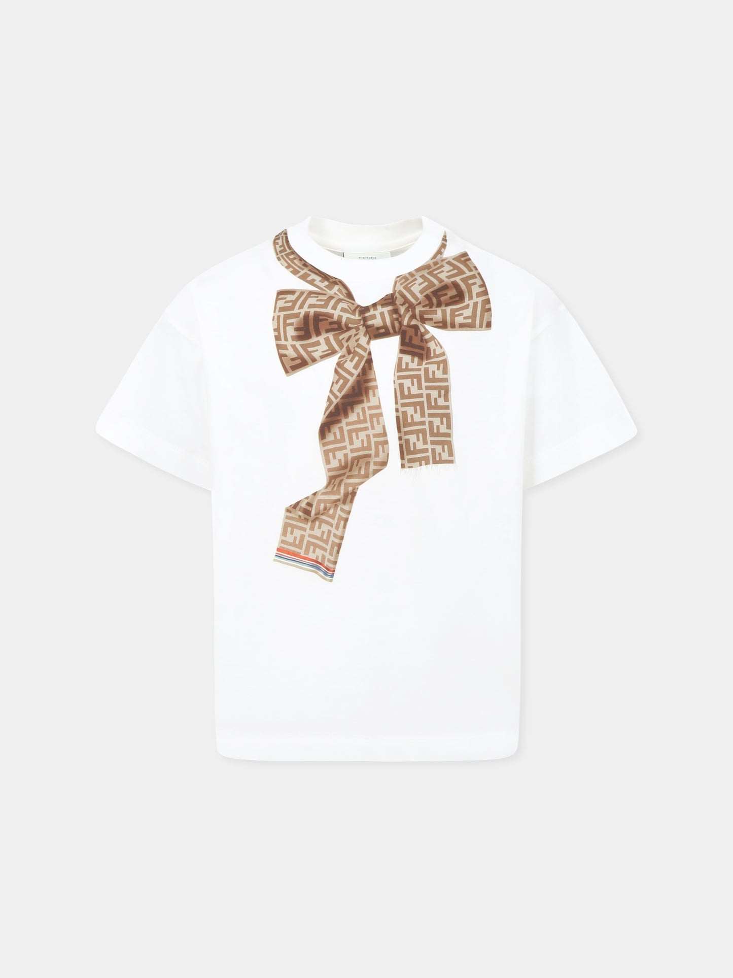 White t-shirt for girl with bow