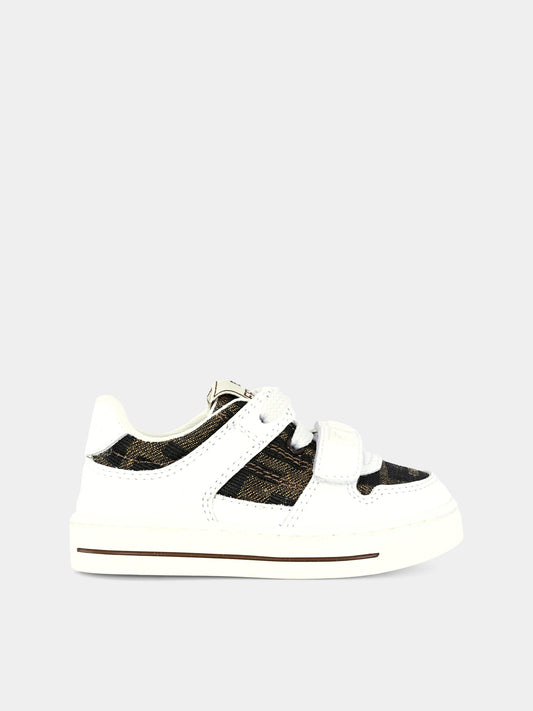 Sneakers bianche per bambini con FF,Fendi Kids,JMR475 AHGY F0C1A