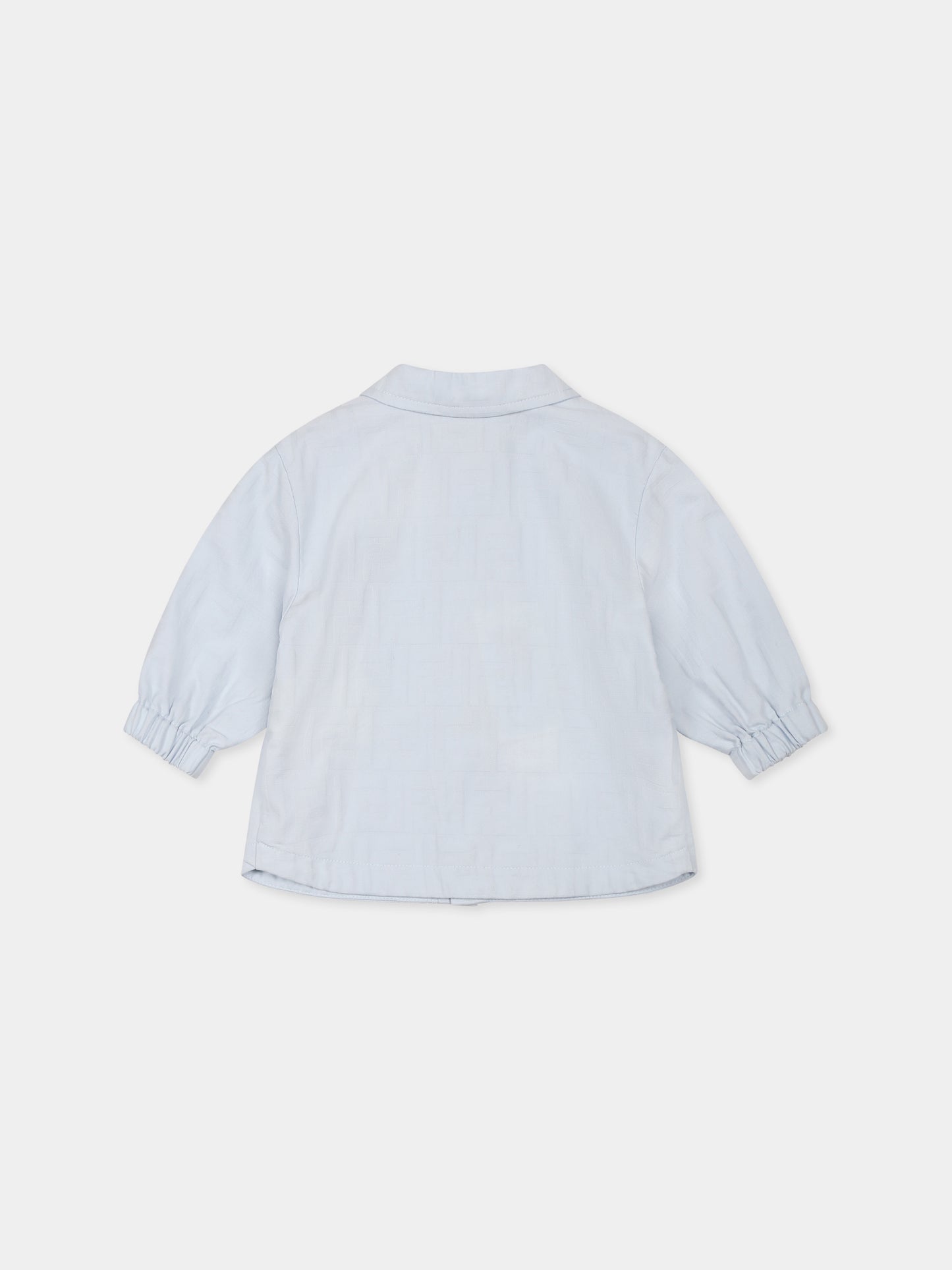 Light blue jacket for baby boy with FF