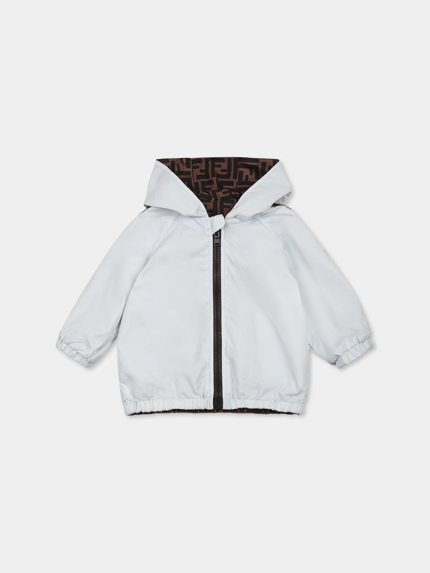 Giacca a vento celeste per neonato con FF,Fendi Kids,BUA037 AS56 F1QYB