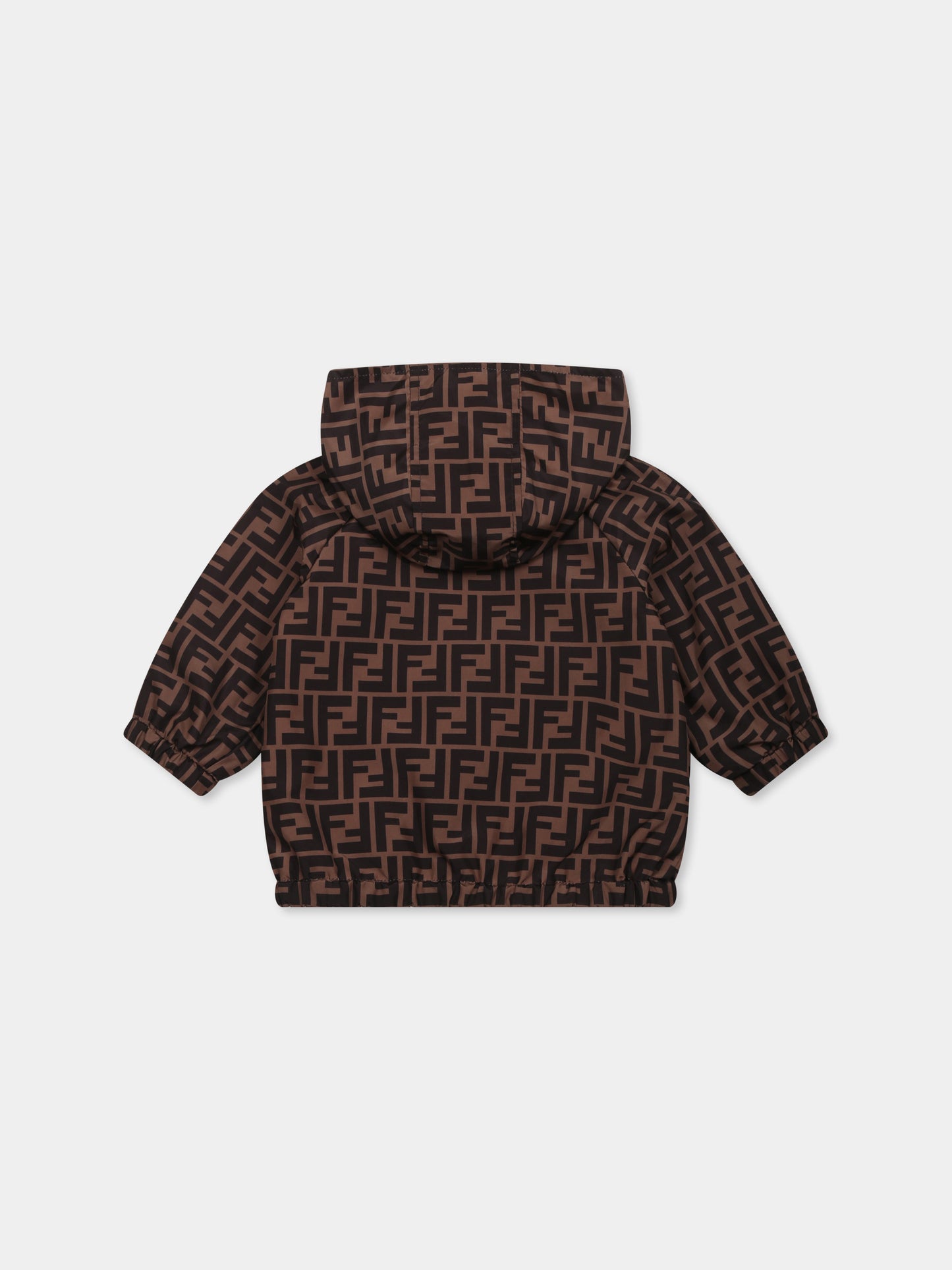 Giacca a vento rosa per neonata con FF,Fendi Kids,BUA037 AS56 F1QYC