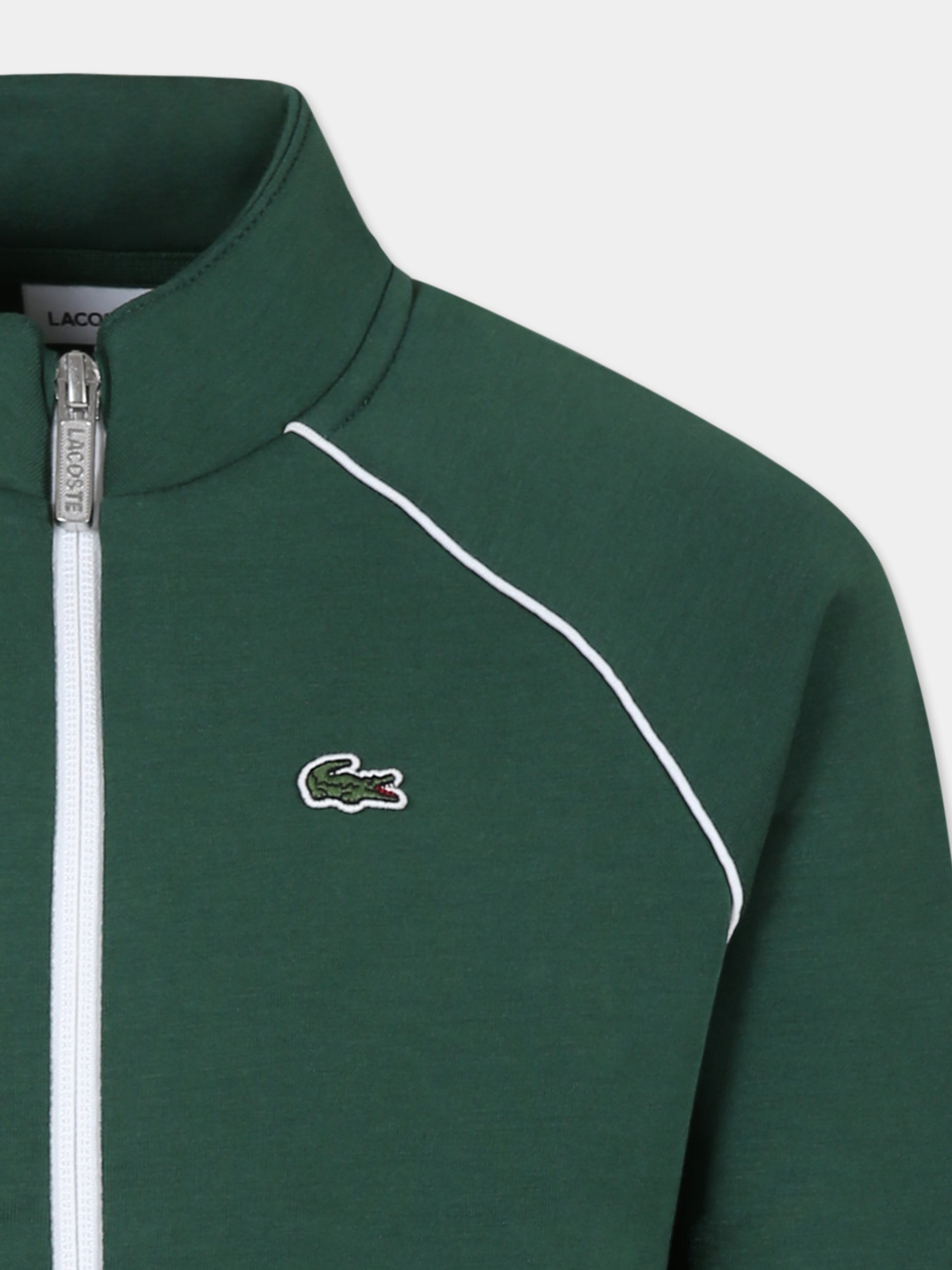 Felpa verde per bambino con coccodrillo,Lacoste,SJ2152 132 -