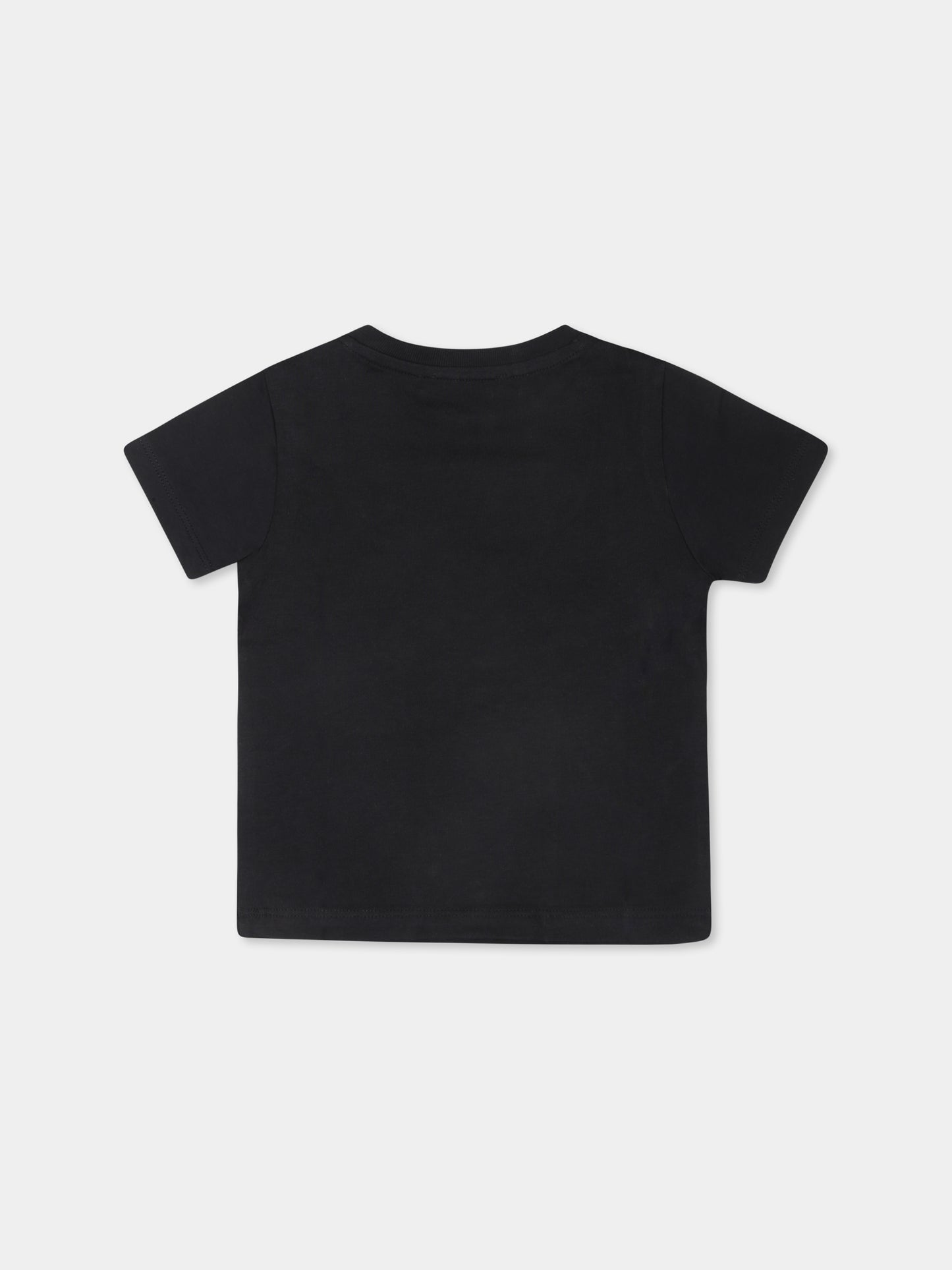 T-shirt nera per neonati con logo,Balmain Kids,BU8501 Z1751 930BC