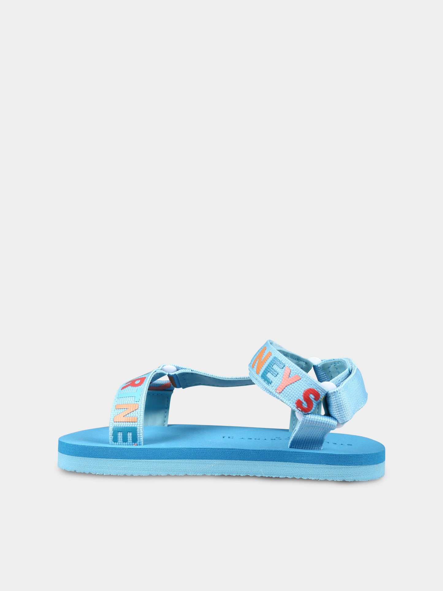 Sandali celesti per bambini con logo,Stella Mccartney Kids,TU0P76 Z1159 655