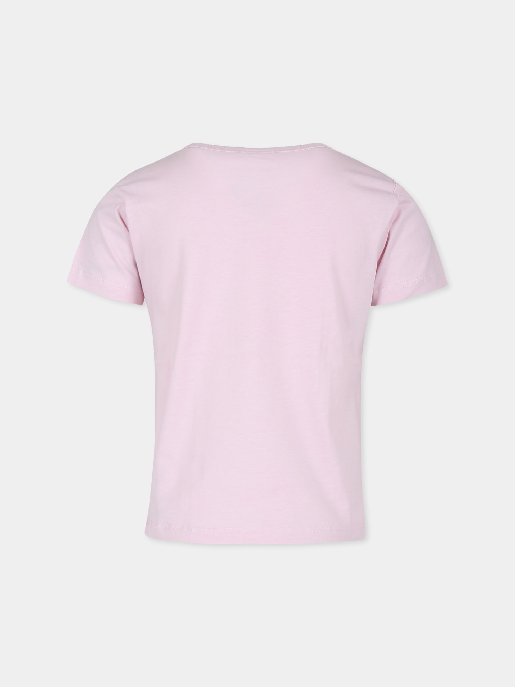 T-shirt rosa per bambina con stampa cocktail,Stella Mccartney Kids,TU8C61 Z0434 50H