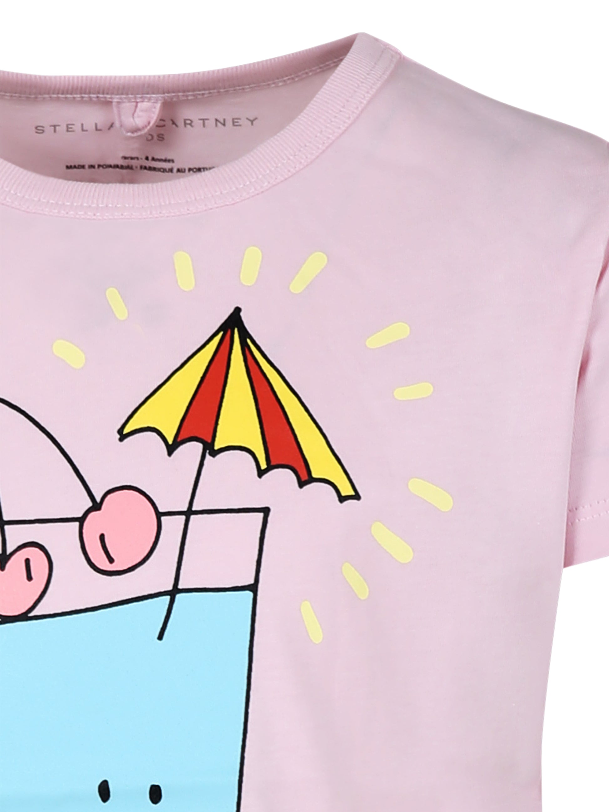 T-shirt rosa per bambina con stampa cocktail,Stella Mccartney Kids,TU8C61 Z0434 50H