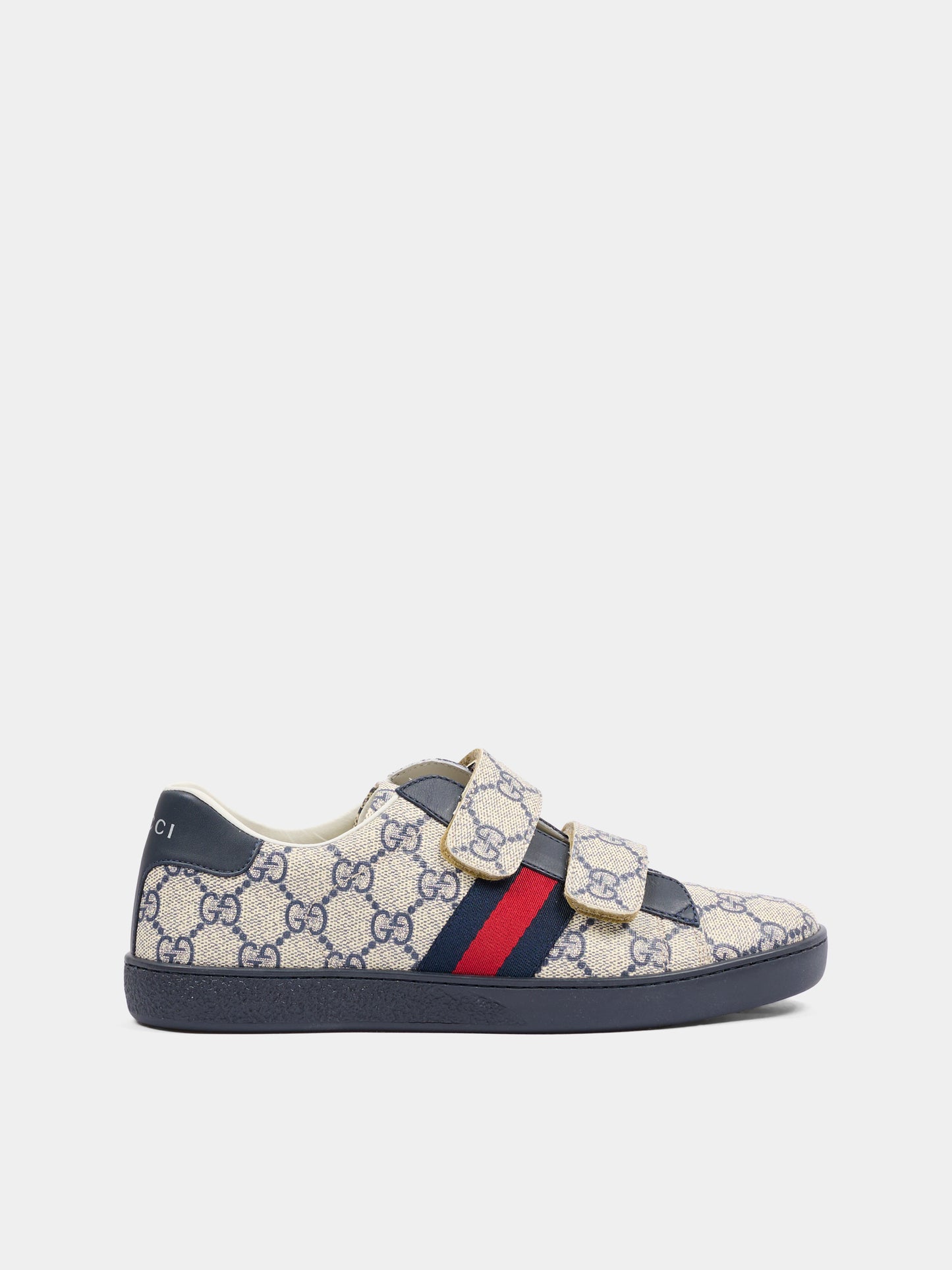 Sneakers Ace beige per bambini con dettaglio Web,Gucci Kids,463091 FACYF 4055