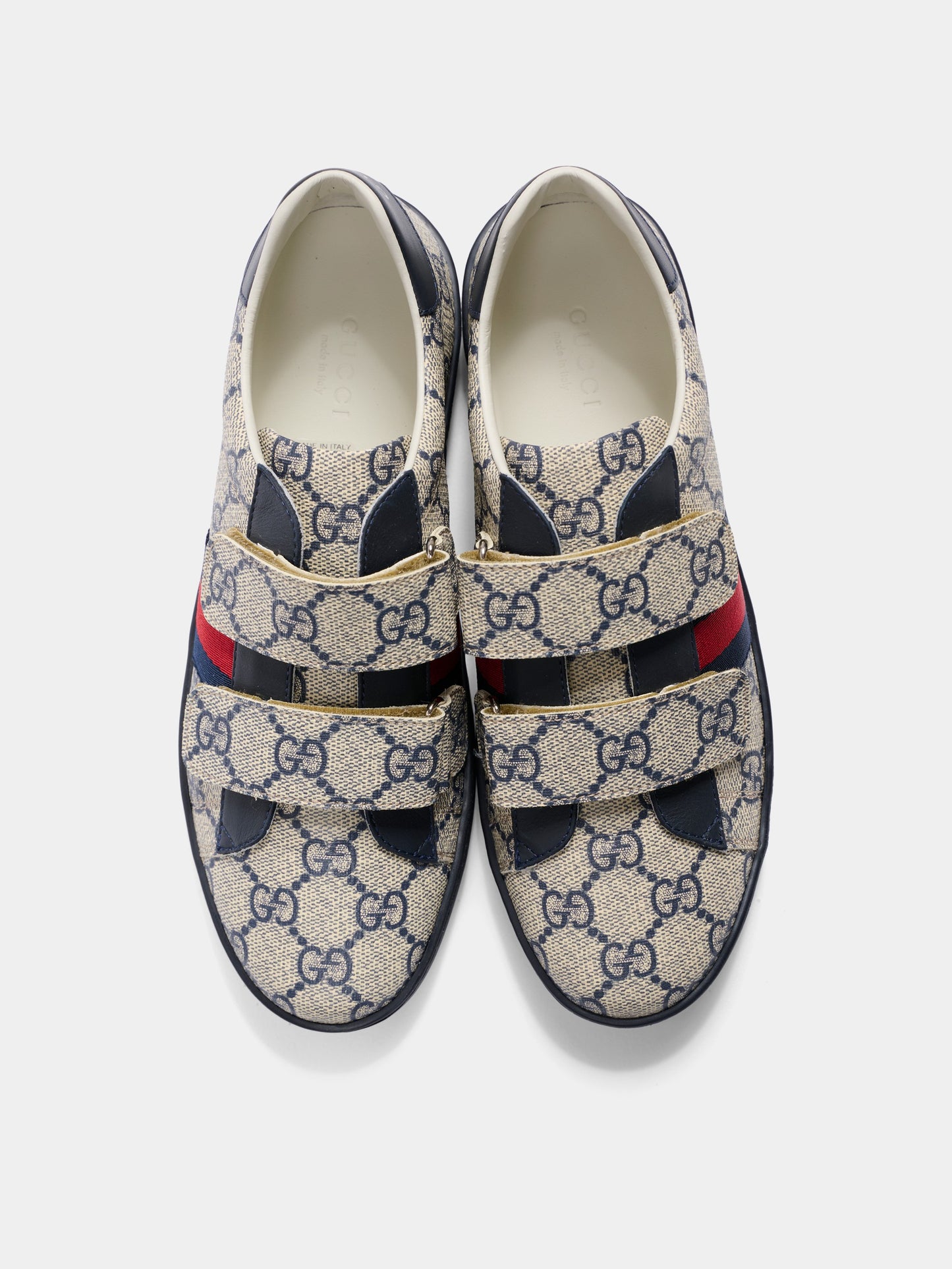 Sneakers Ace beige per bambini con dettaglio Web,Gucci Kids,463091 FACYF 4055