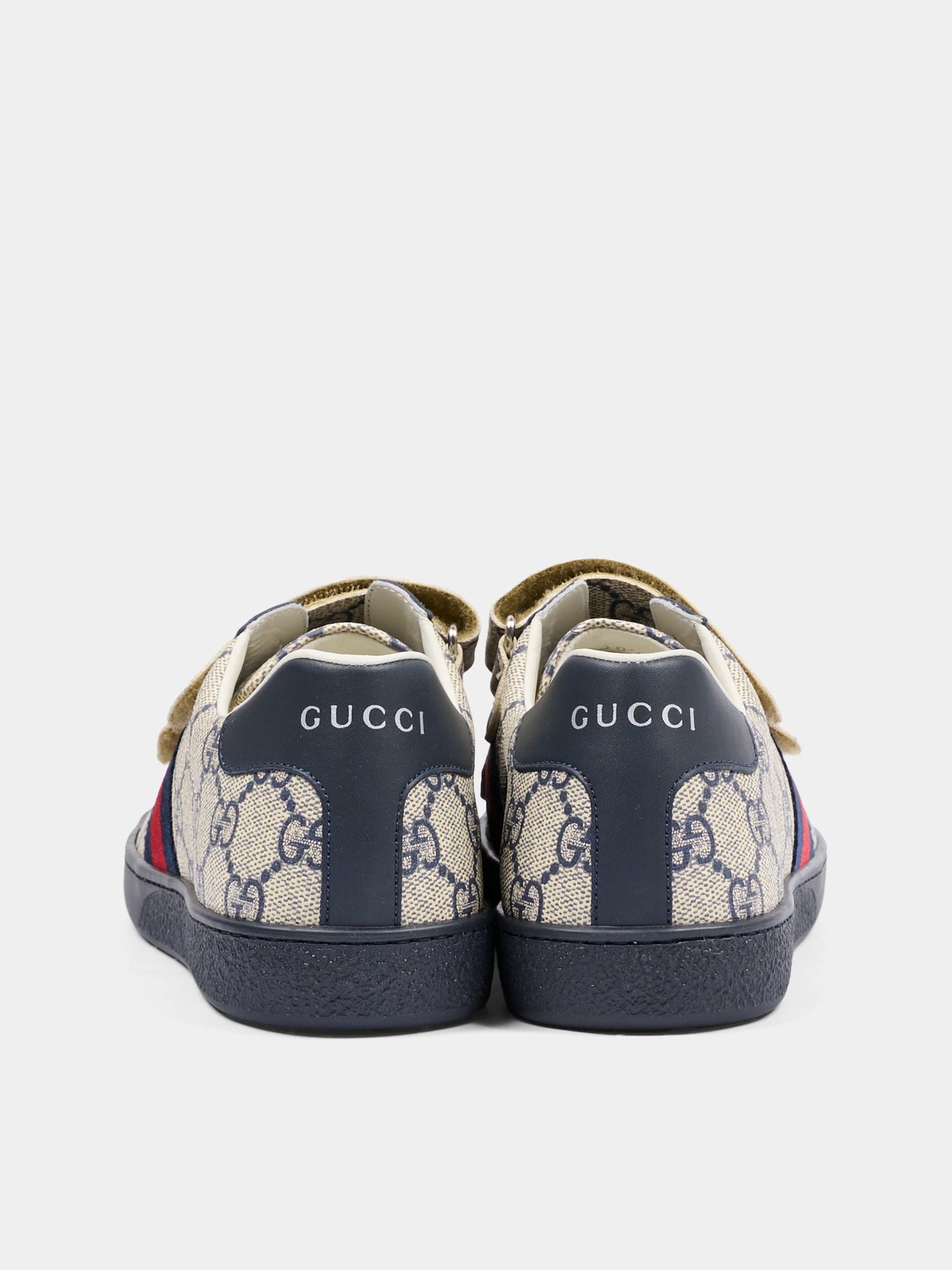 Sneakers Ace beige per bambini con dettaglio Web,Gucci Kids,463091 FACYF 4055