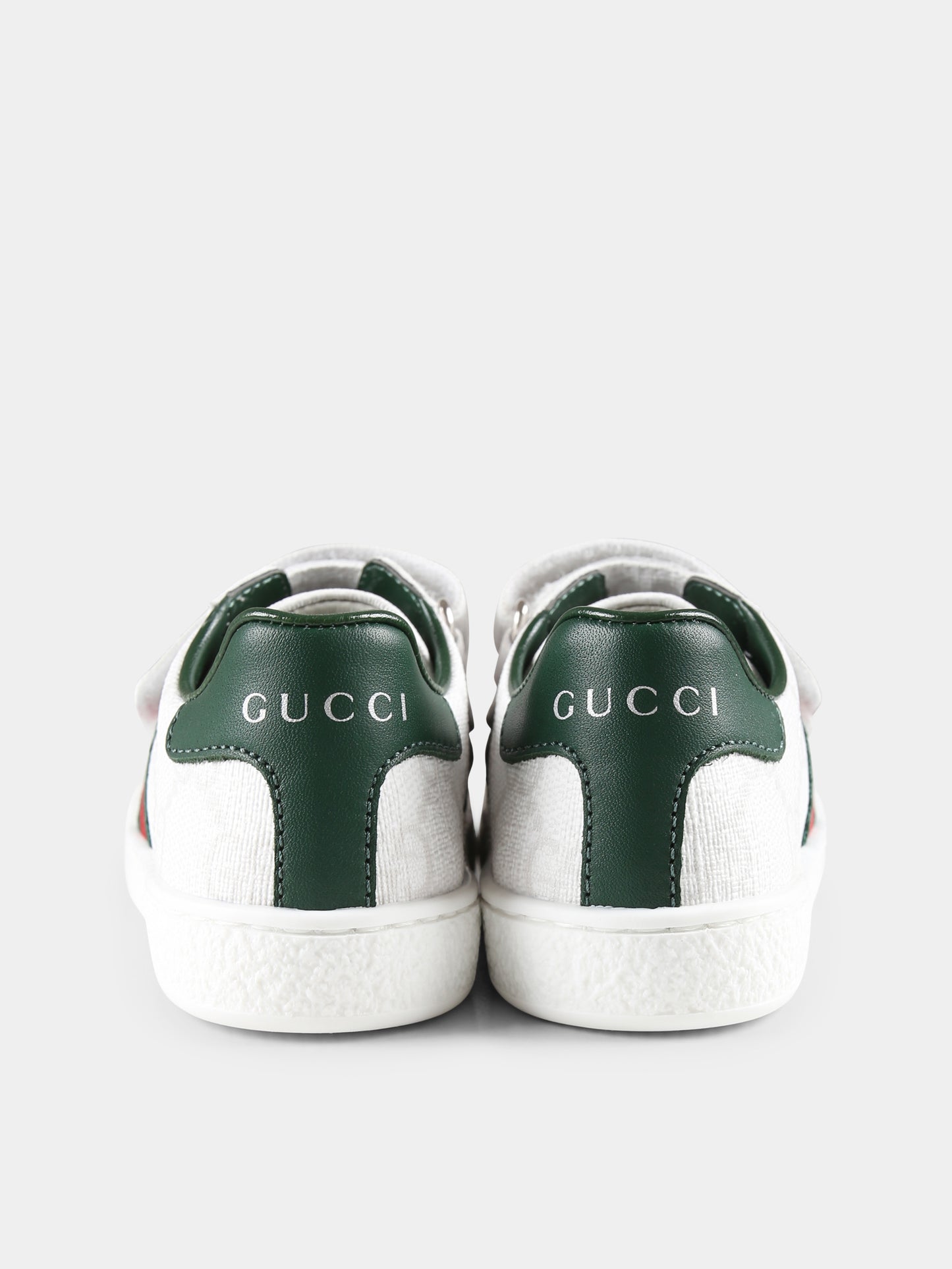 Sneakers Ace bianche per bambini con dettaglio Web,Gucci Kids,463088 FAEG6 9048