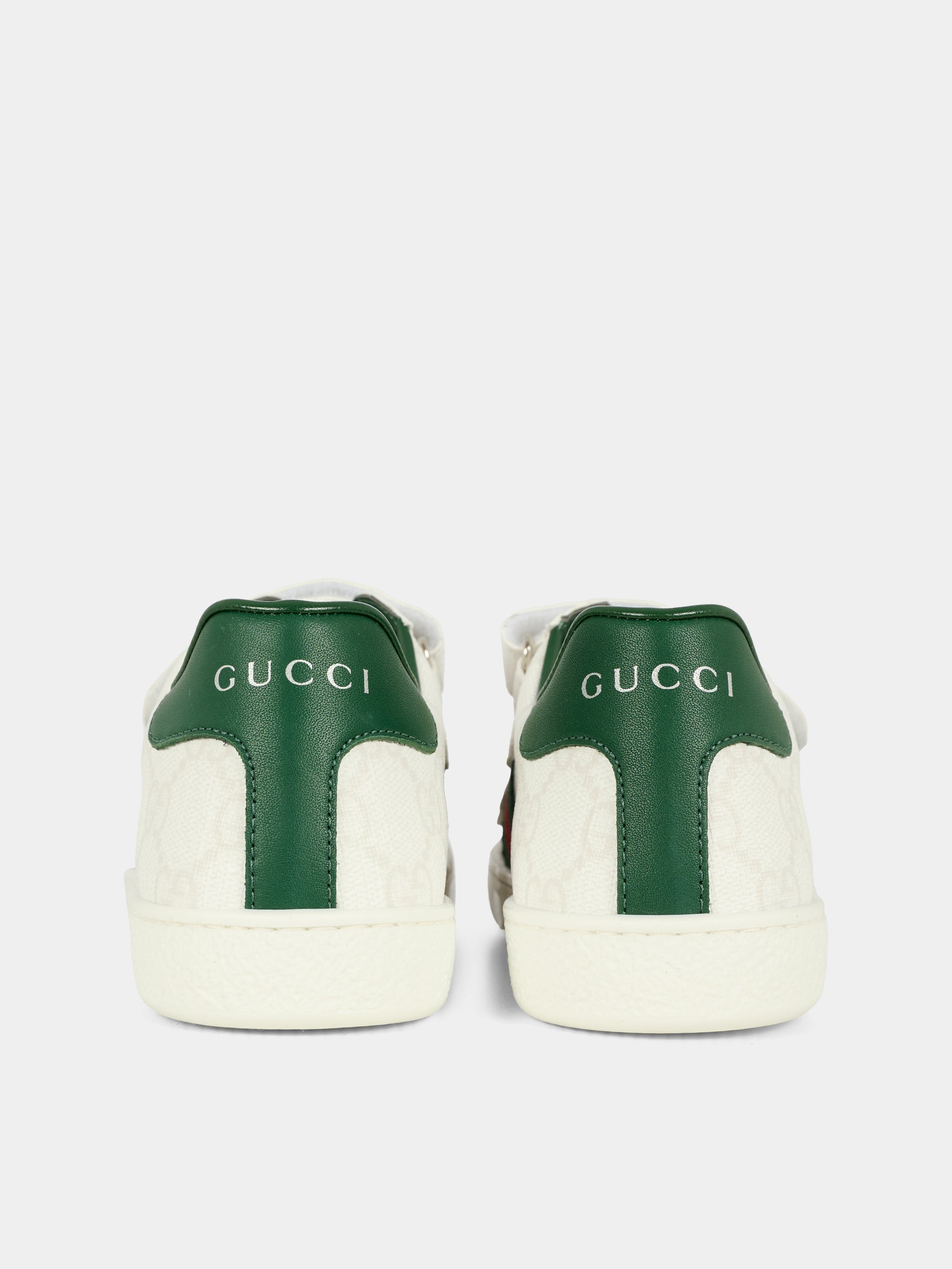 Sneakers Ace bianche per bambini con dettaglio Web,Gucci Kids,463091 FAEG6 9048