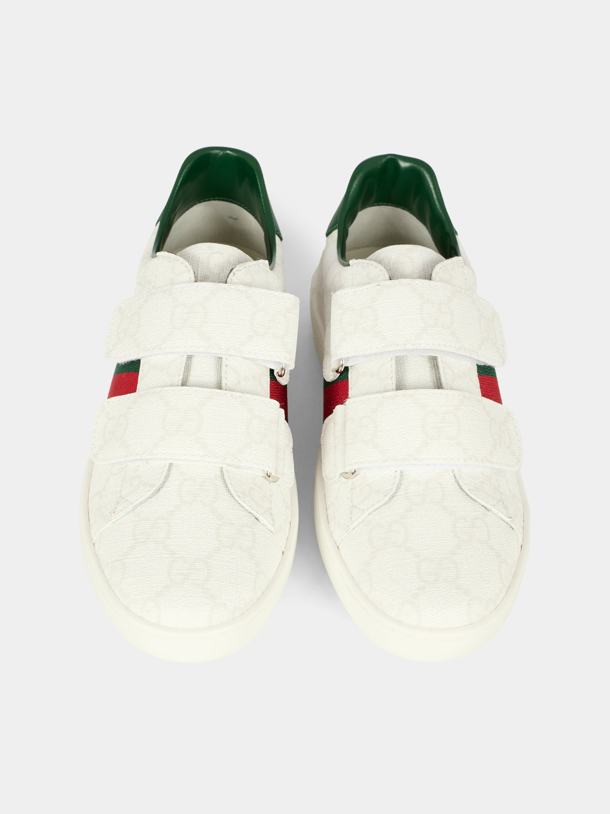 Sneakers Ace bianche per bambini con dettaglio Web,Gucci Kids,463091 FAEG6 9048