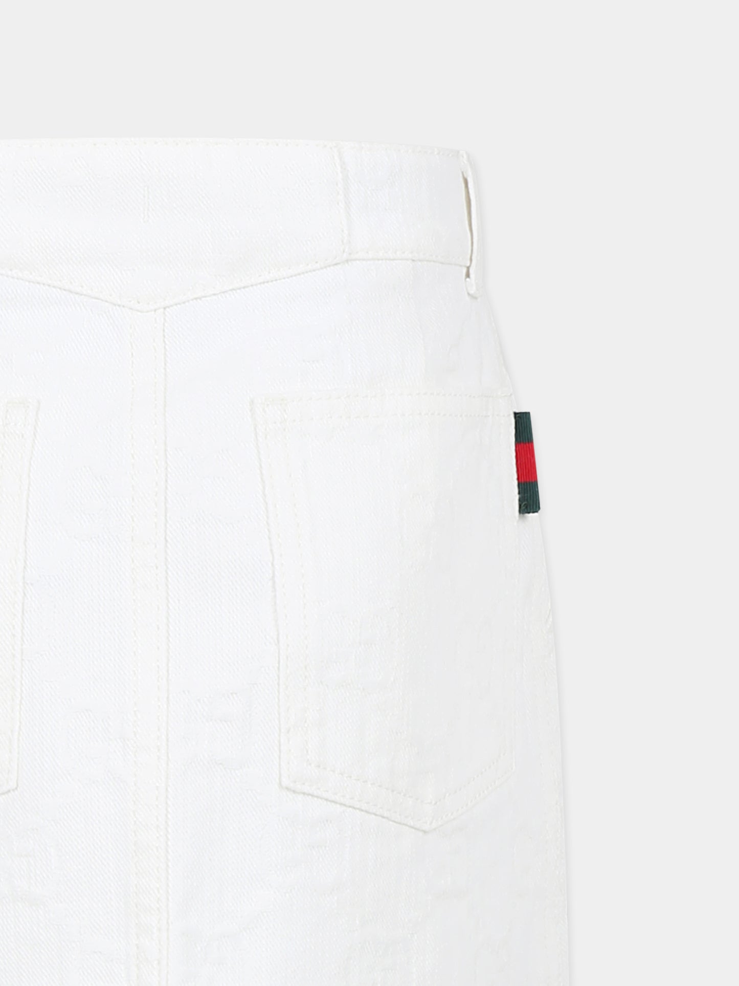 White skirt for girl with Web detail